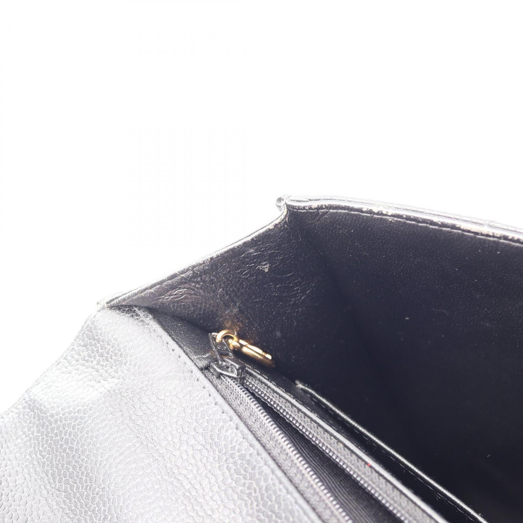 Chanel Black Grained Calfskin Briefcase Handbag (Pre-Owned)