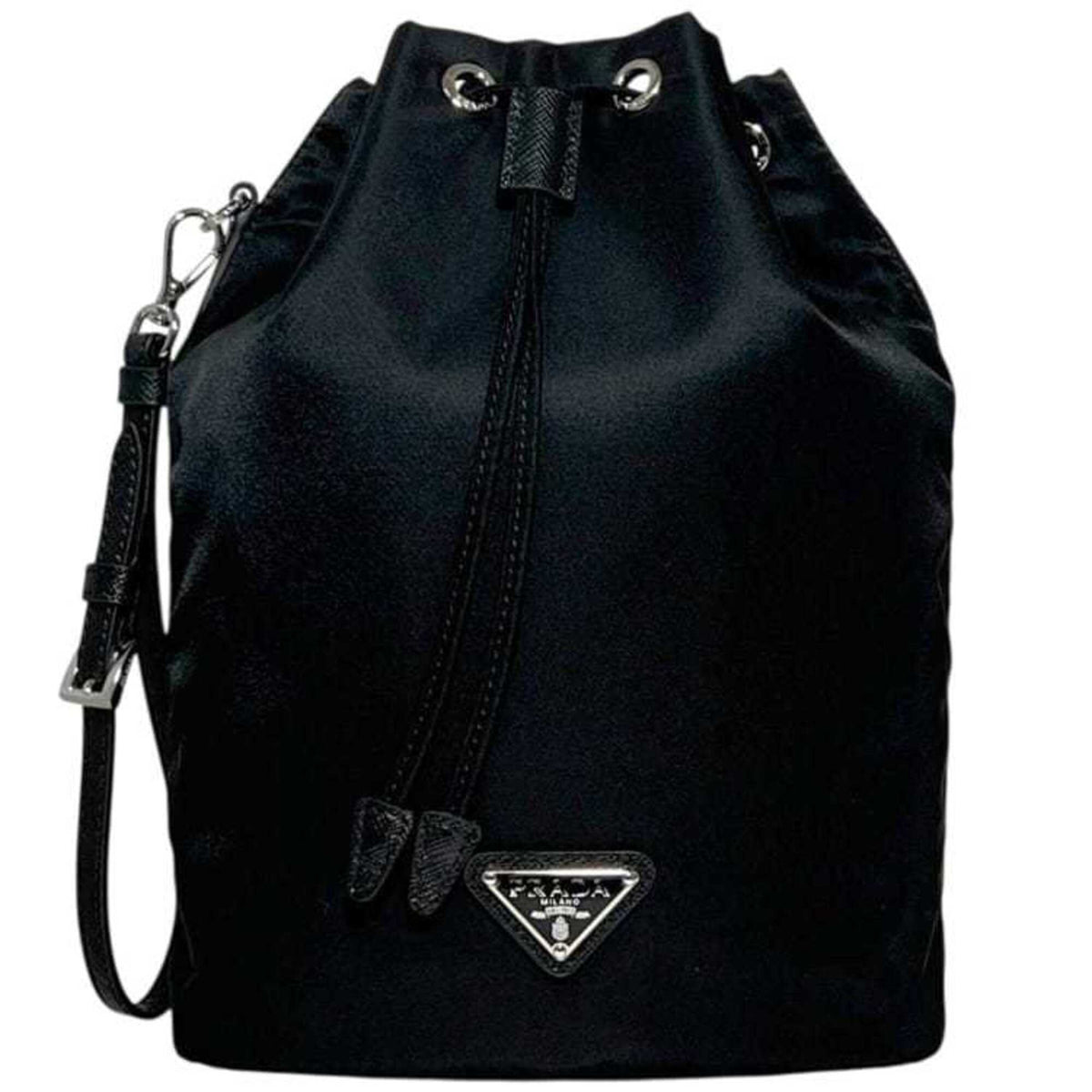 Prada Black Nero Nylon Saffiano Handbag Pouch (Pre-Owned)