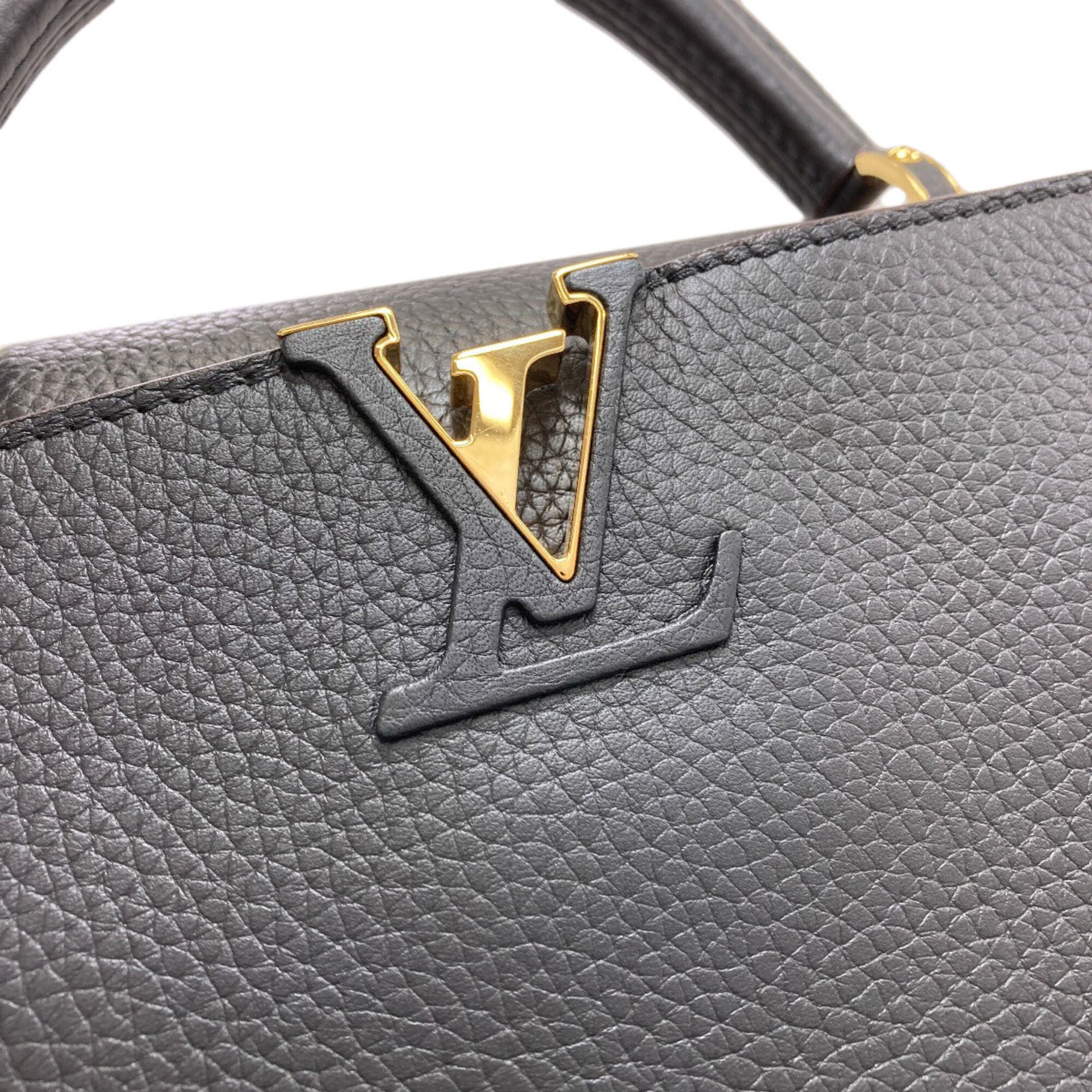 Louis Vuitton Black Leather Handbag (Pre-Owned)