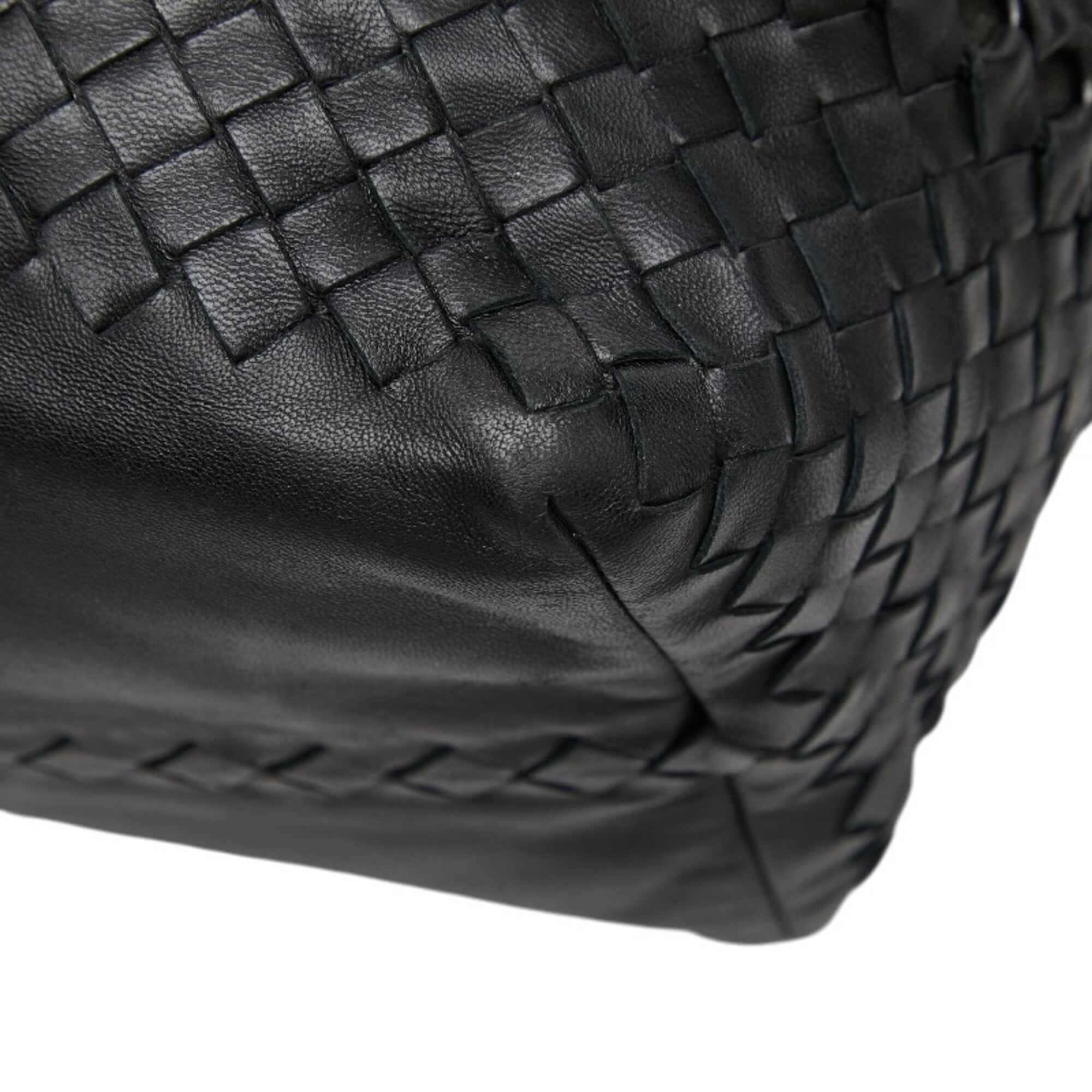 Bottega Veneta Black Leather Handbag Tote Bag (Pre-Owned)
