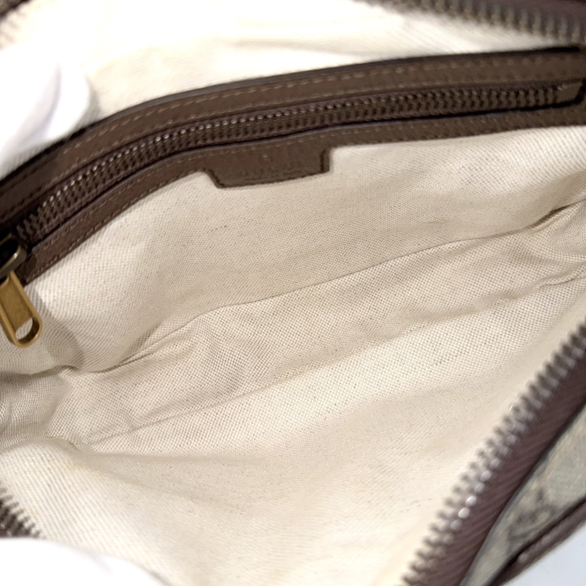 Gucci Sherry Line Beige Brown Gg Supreme Leather Sling Bag (Pre-Owned)