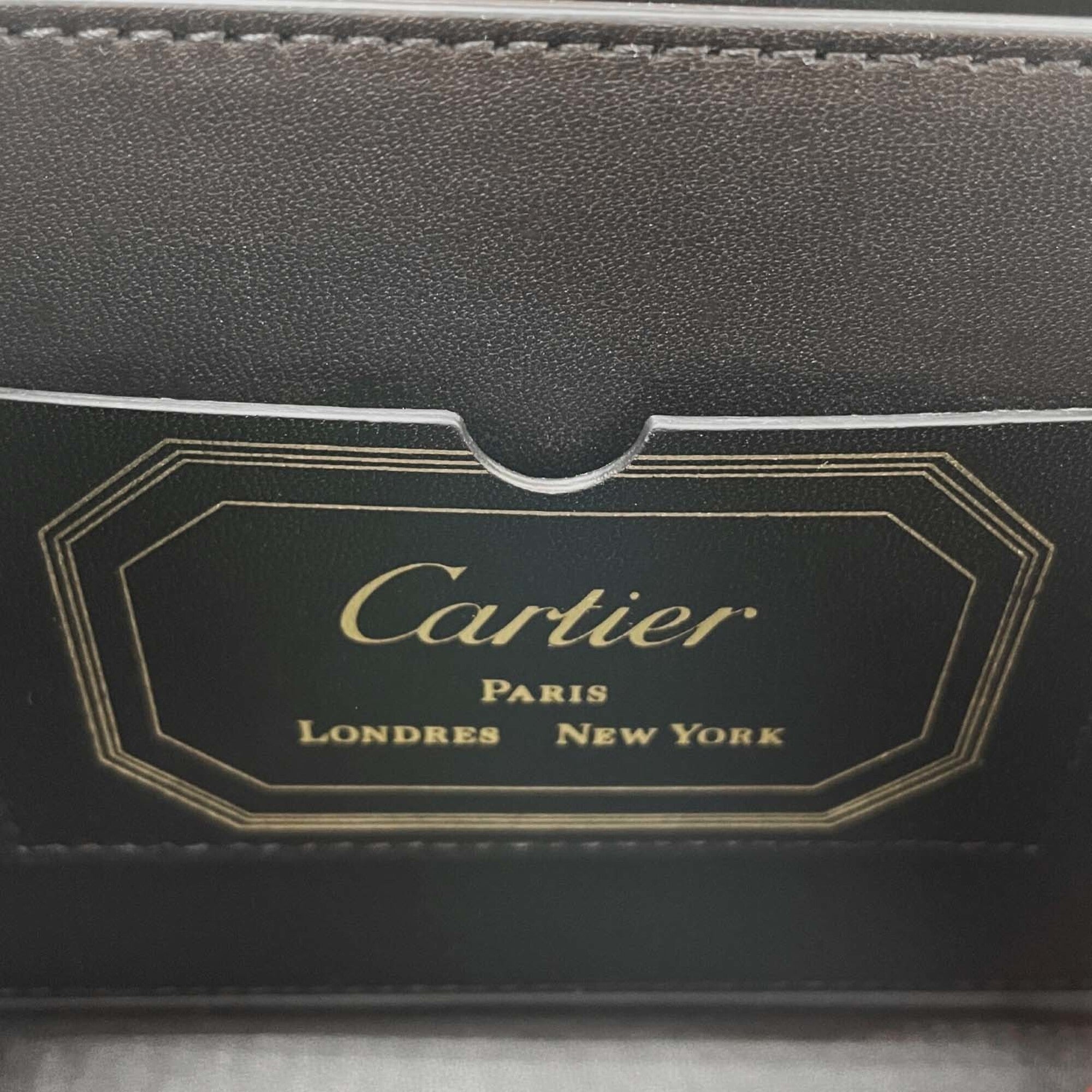 Cartier Gold Red Color Leather Handbag Shoulder Bag (Pre-Owned)