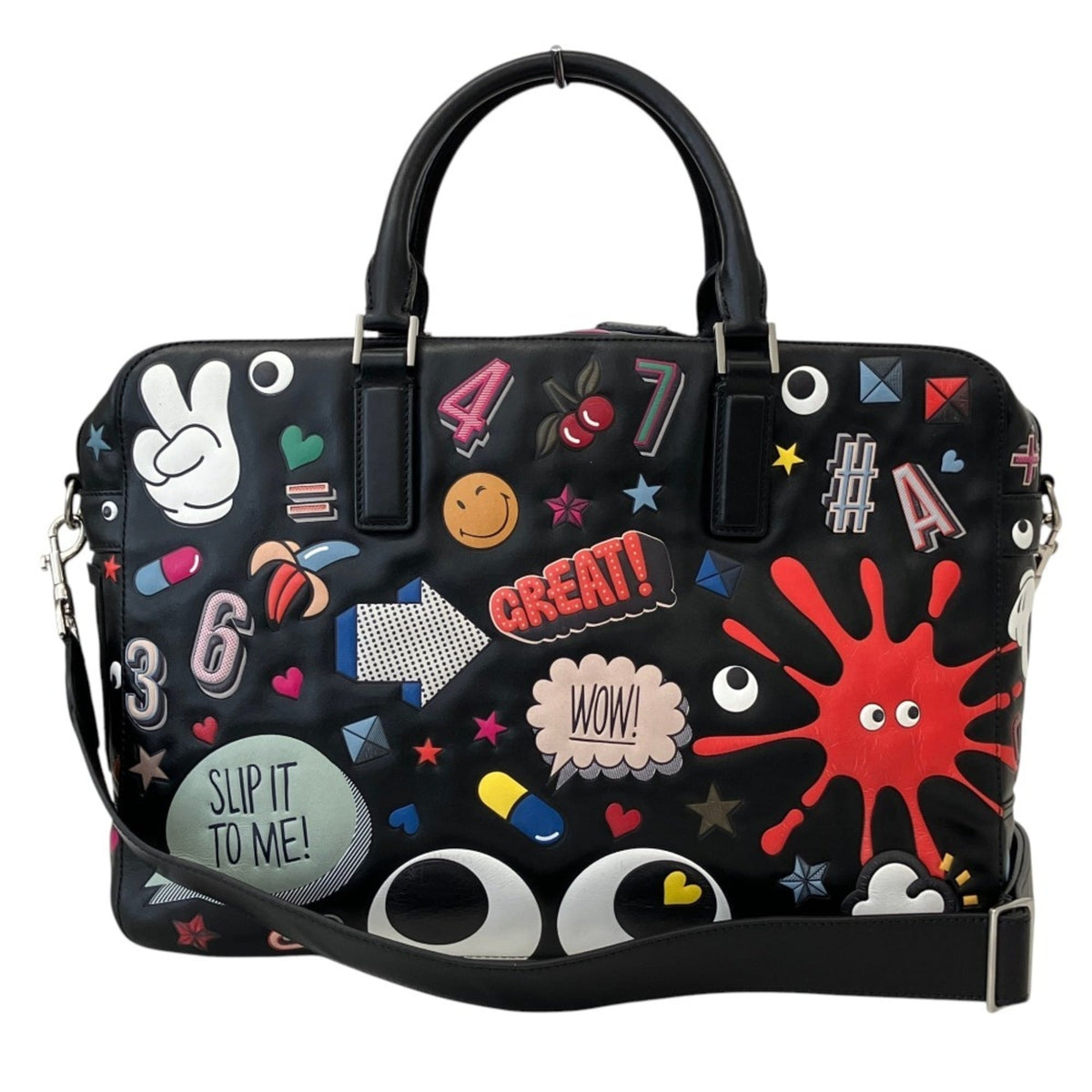 Anya Hindmarch Black Multi-Color Briefcase (Pre-Owned)