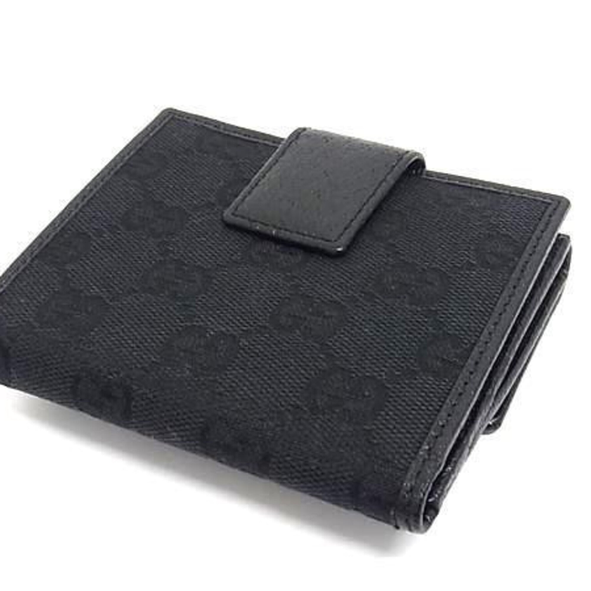 Gucci Black Canvas Leather Wallet (Bi-Fold) (Pre-Owned)