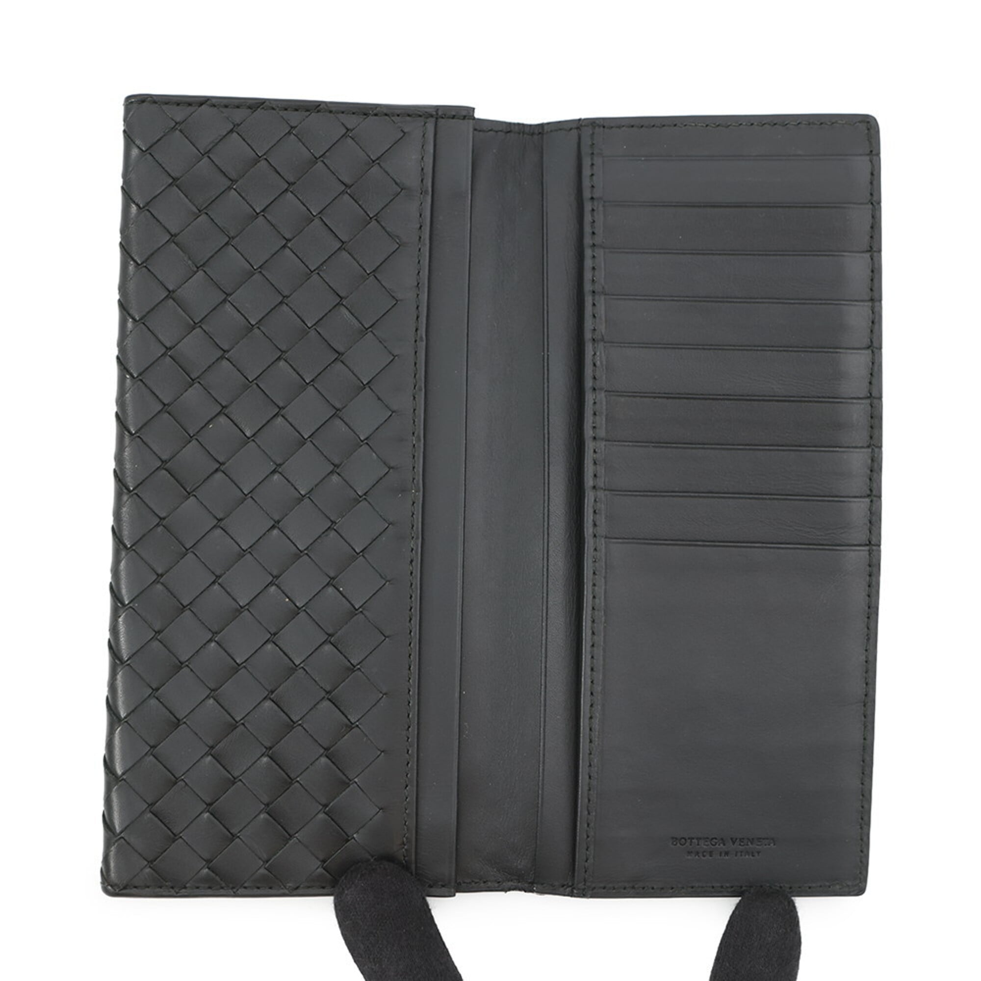 Bottega Veneta Black Leather Long Wallet (Bi-Fold) (Pre-Owned)
