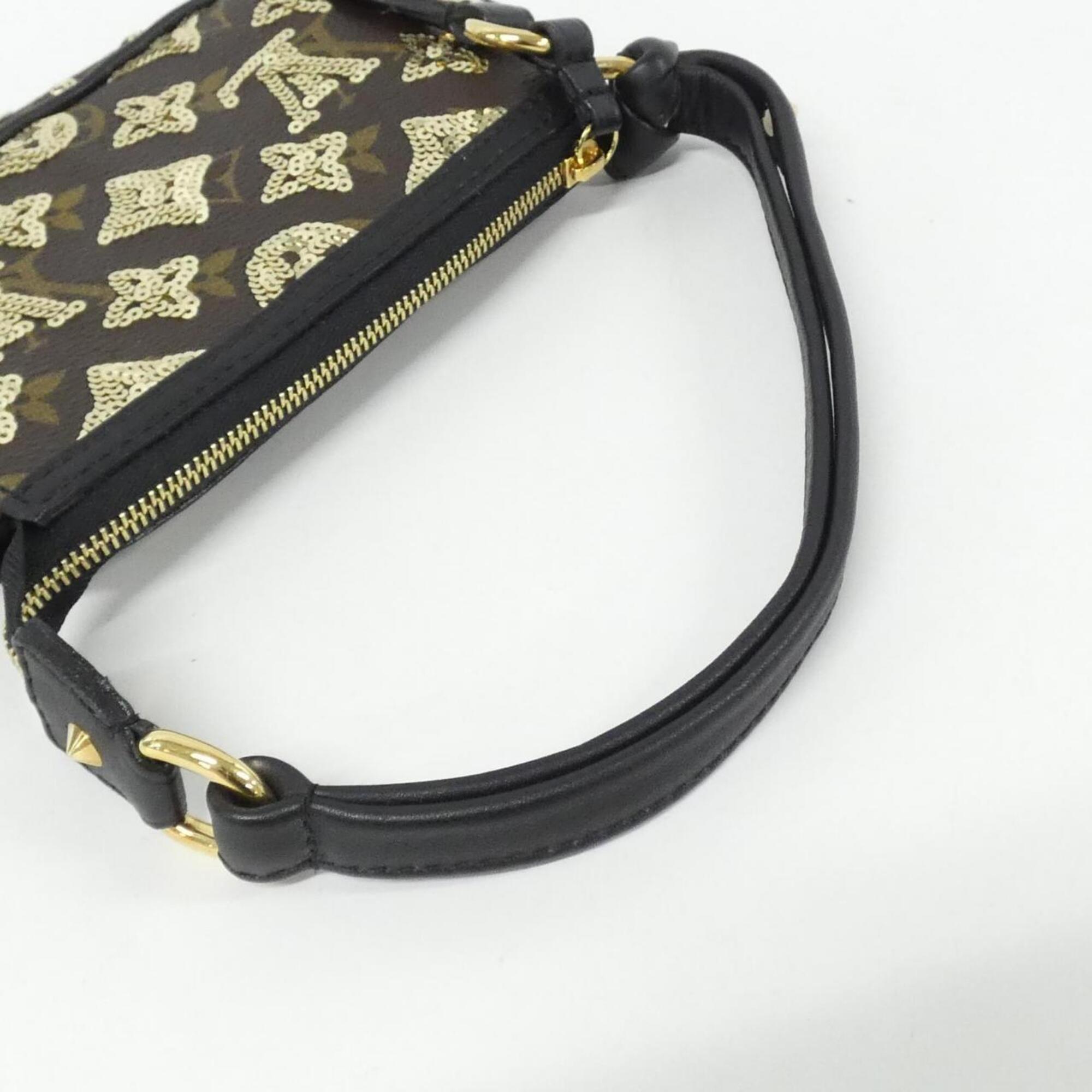 Louis Vuitton Monogram Eclipse Gold Coated Canvas Spangles Pochette Pouch (Pre-Owned)