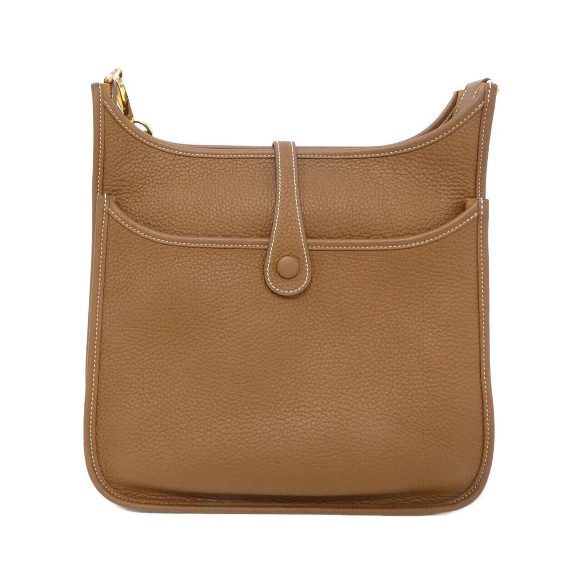 Hermes Brown Gold Brown Taurillon Clemence Leather Shoulder Bag (Pre-Owned)