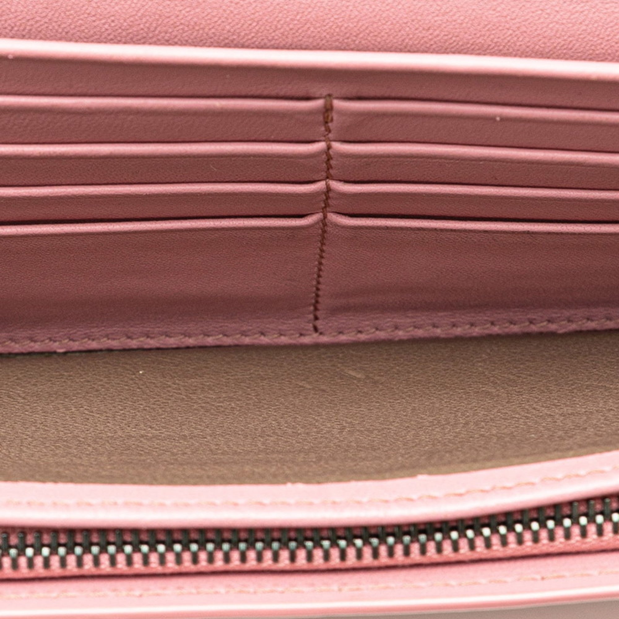 Bottega Veneta Pink Leather Long Wallet (Bi-Fold) (Pre-Owned)