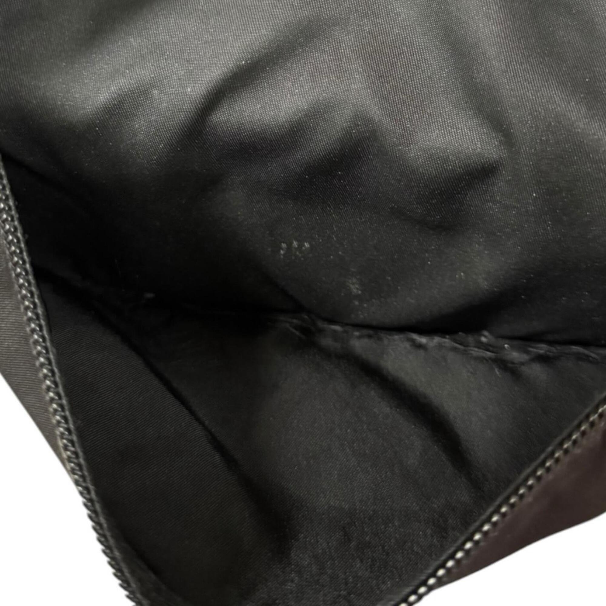 Prada Black Nylon Leather Shoulder Bag (Pre-Owned)