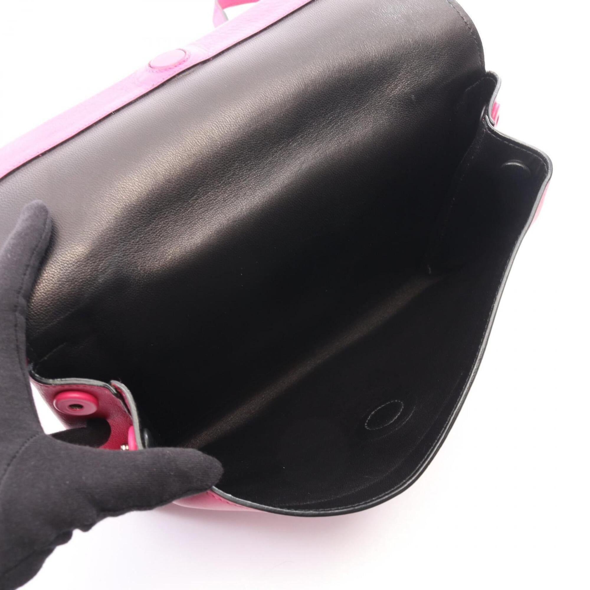 Prada Pink Leather Handbag Shoulder Bag (Pre-Owned)