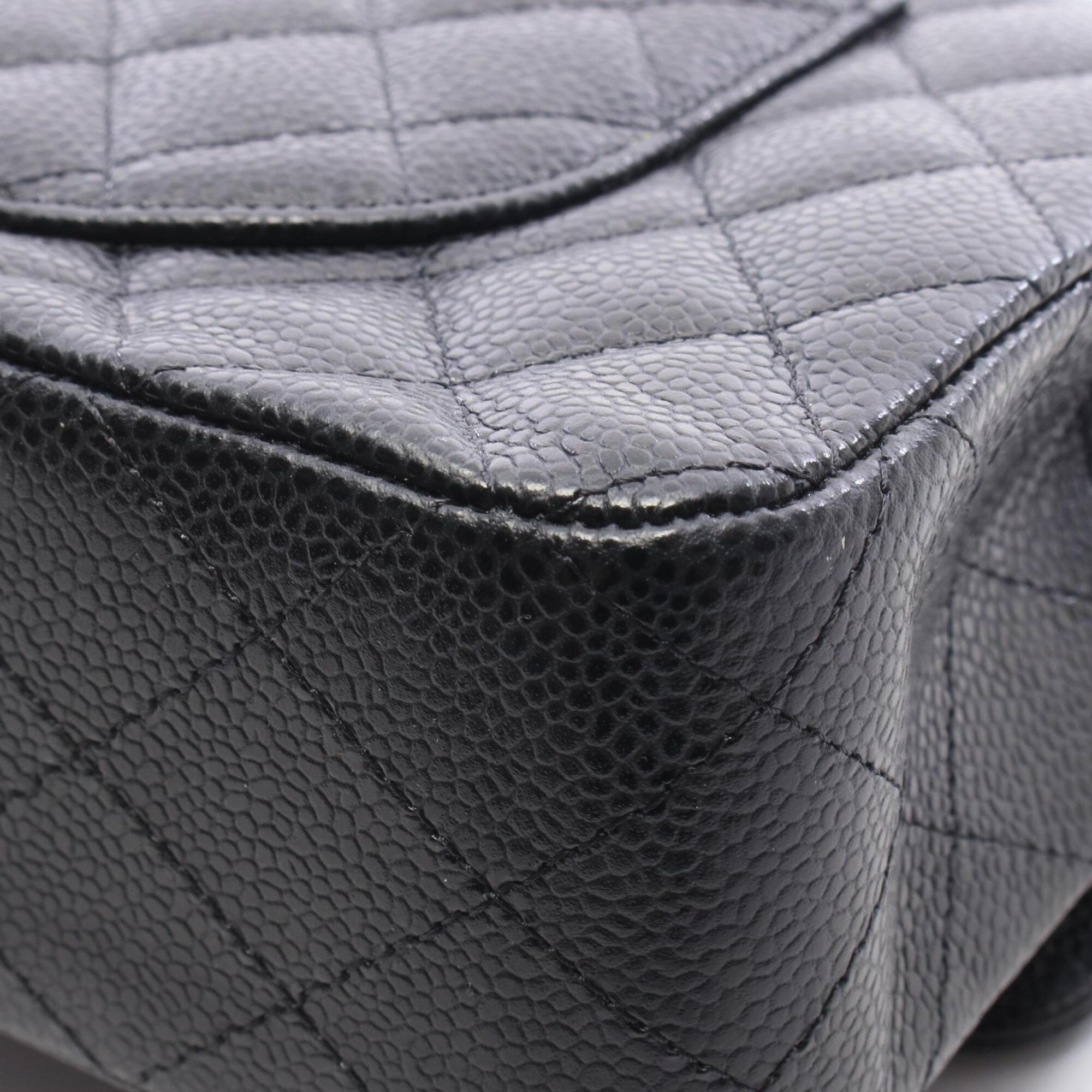 Chanel Black Grained Calfskin Handbag Shoulder Bag (Pre-Owned)