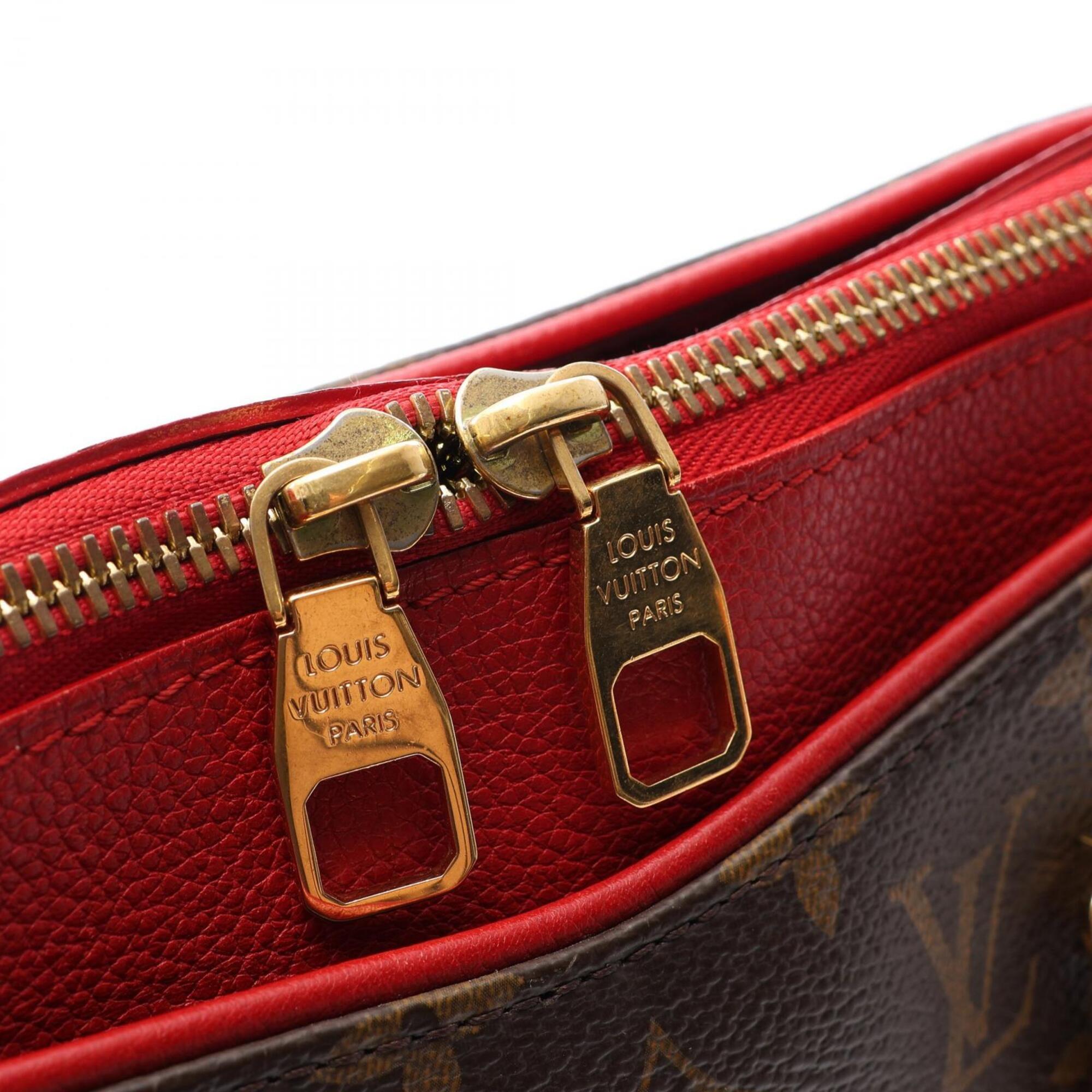 Louis Vuitton Brown Monogram Red Color Coated Canvas Handbag (Pre-Owned)