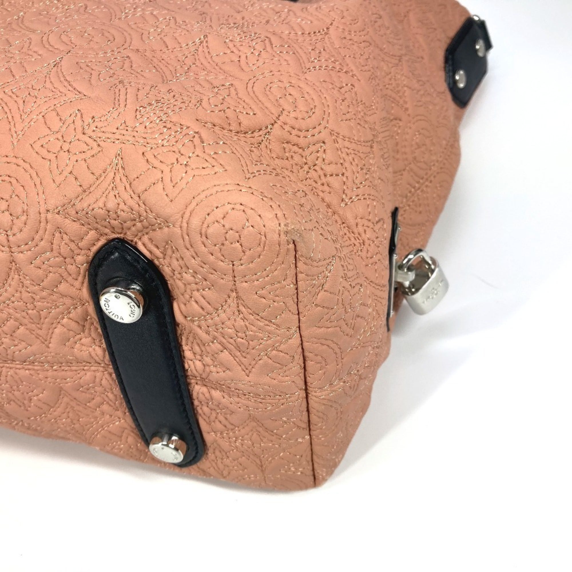 Louis Vuitton Black Pink Leather Shoulder Bag Tote Bag (Pre-Owned)