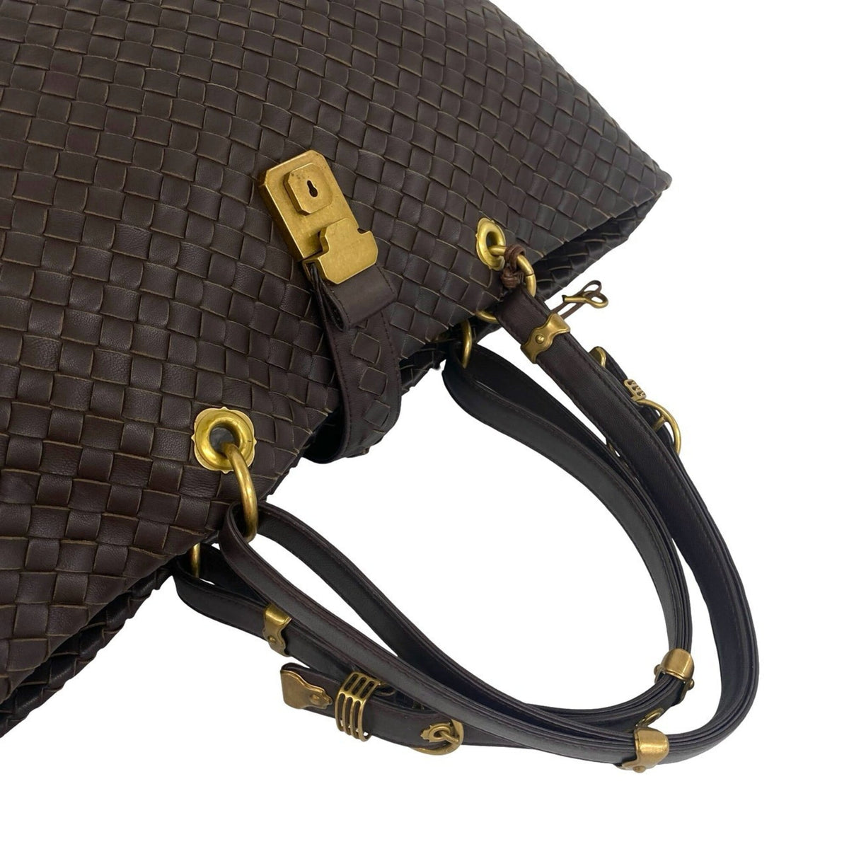 Bottega Veneta Brown Leather Handbag Tote Bag (Pre-Owned)