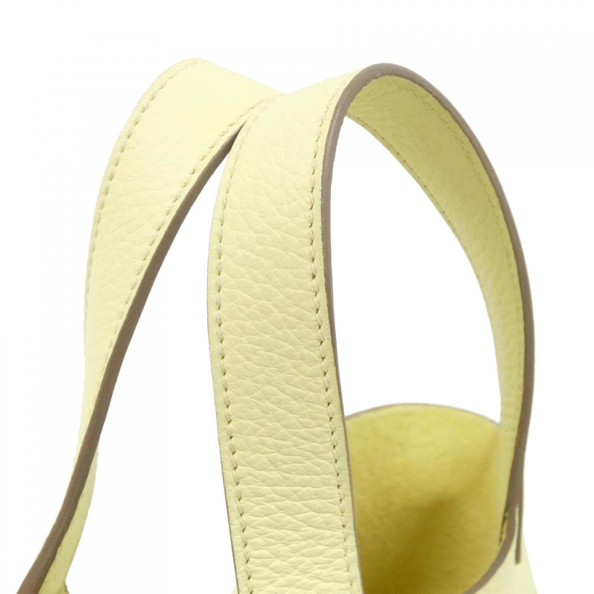 Hermes Jaune Yellow Taurillon Clemence Leather Handbag (Pre-Owned)