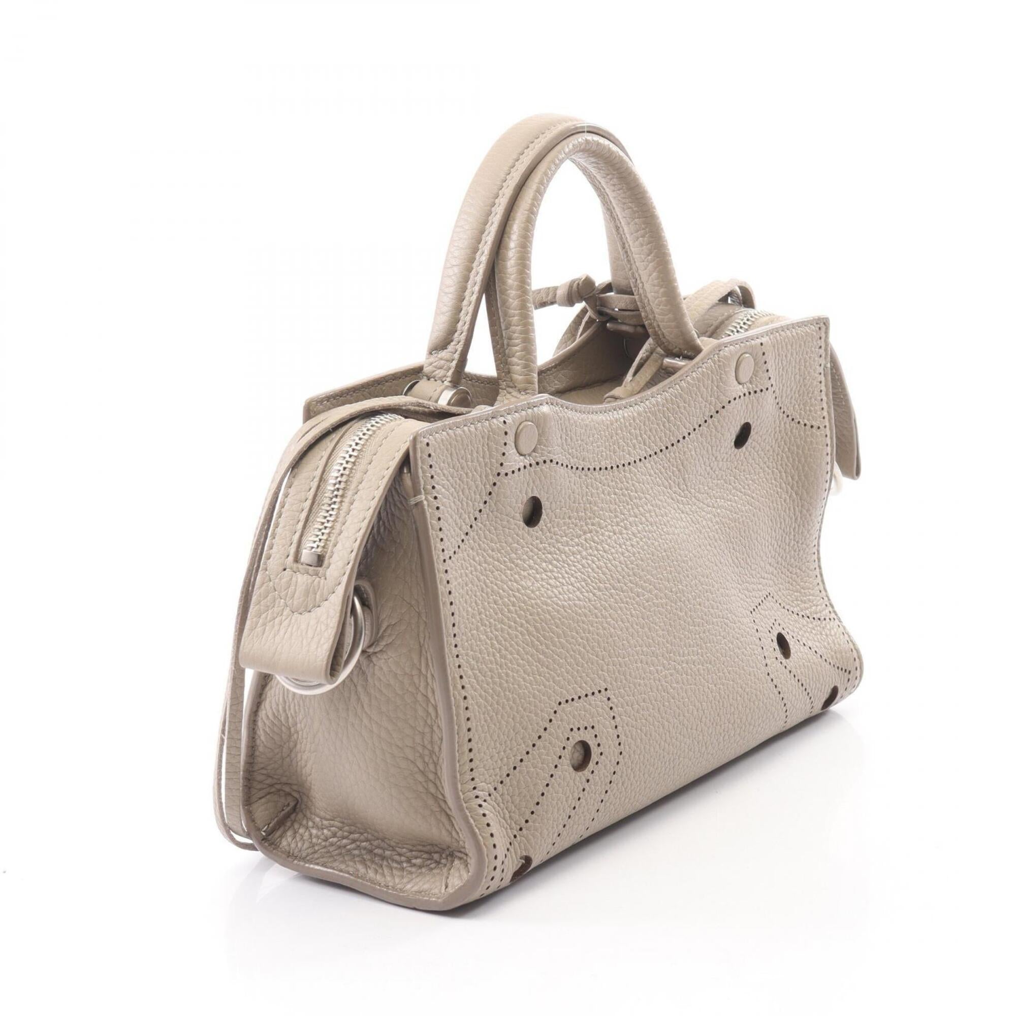 Balenciaga Beige Black Leather Handbag (Pre-Owned)