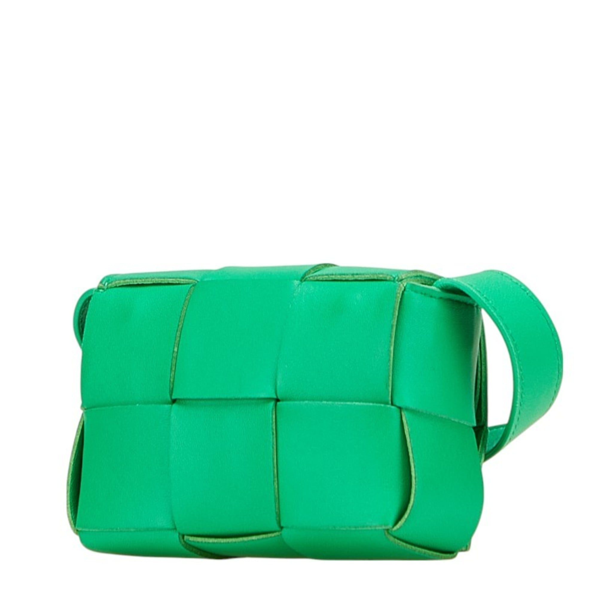 Bottega Veneta Green Leather Shoulder Bag (Pre-Owned)