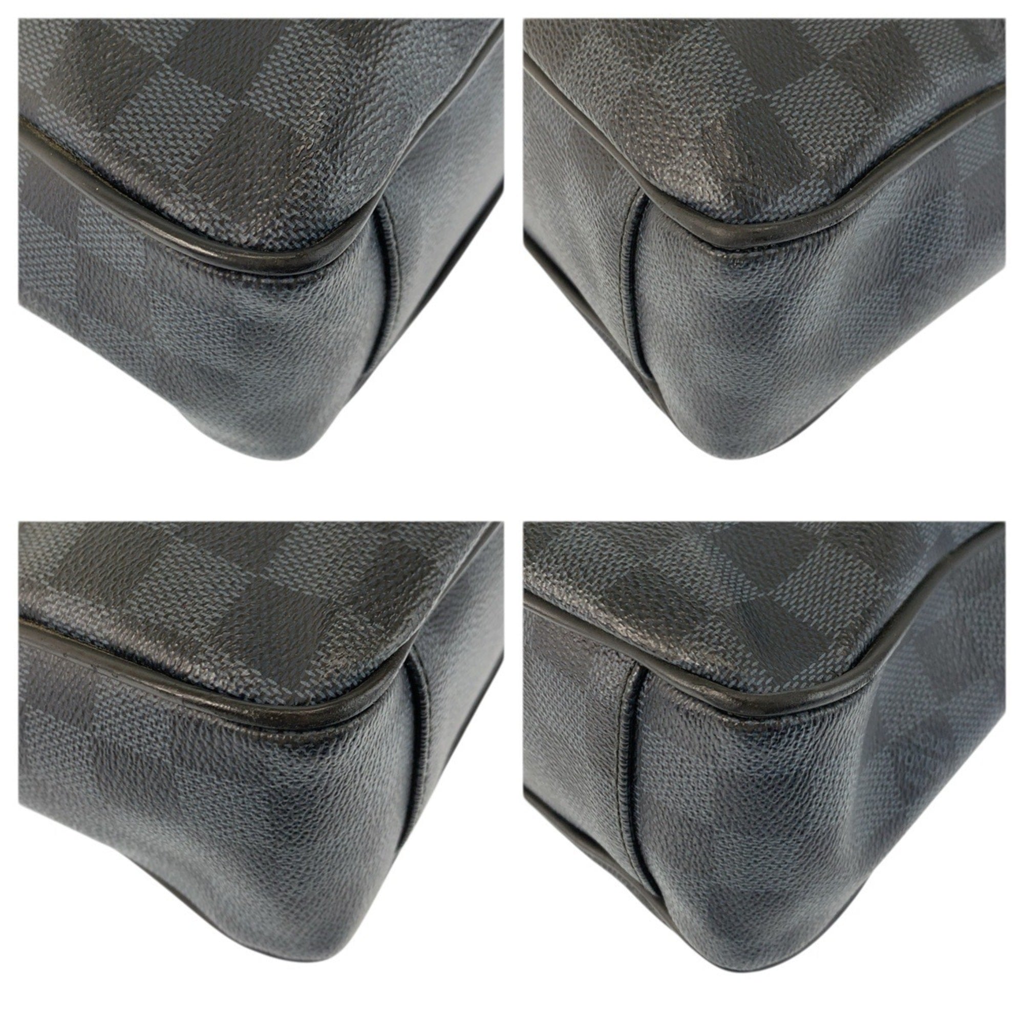 Louis Vuitton Black Navy Pvc Leather Briefcase (Pre-Owned)