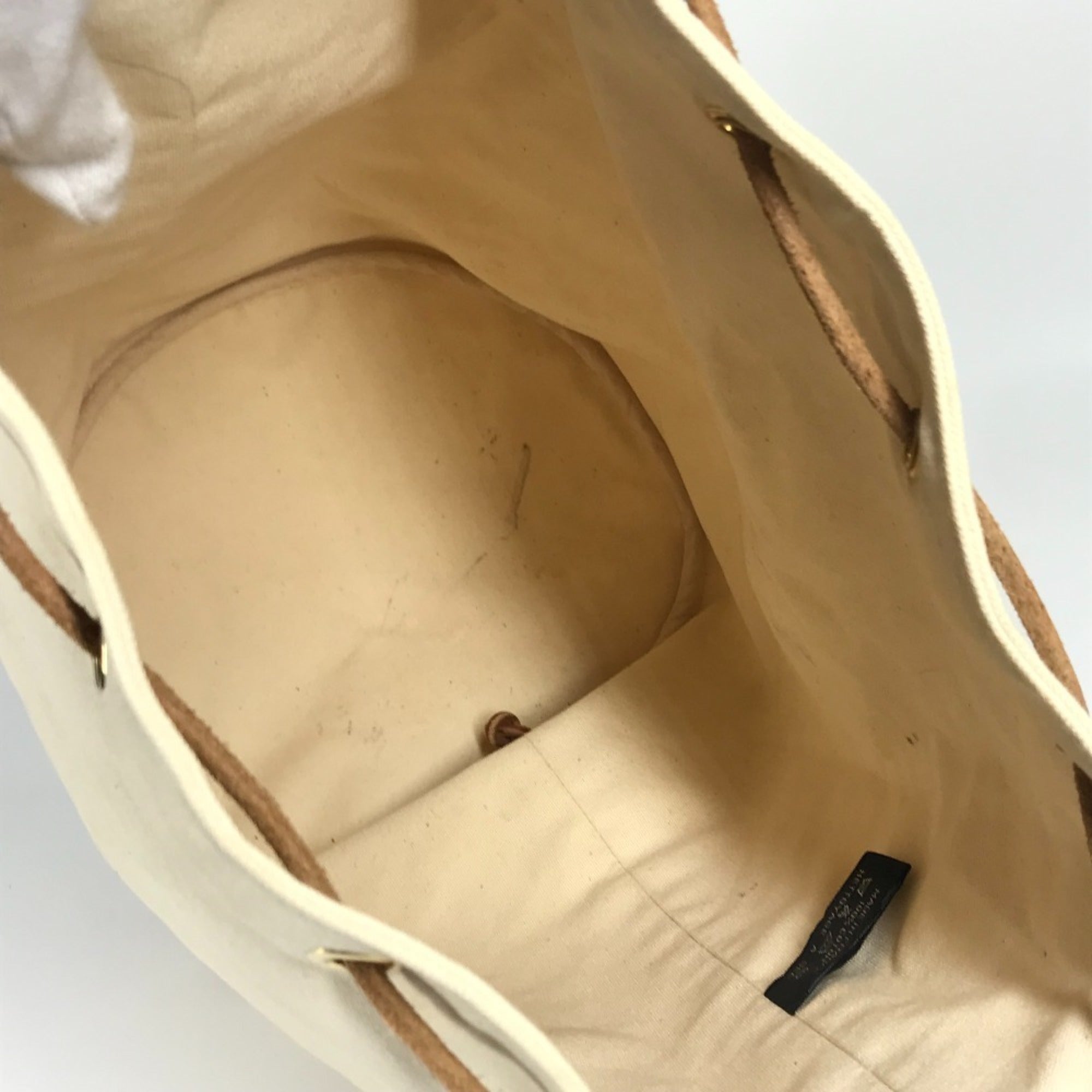 Hermes White Cotton Shoulder Bag (Pre-Owned)