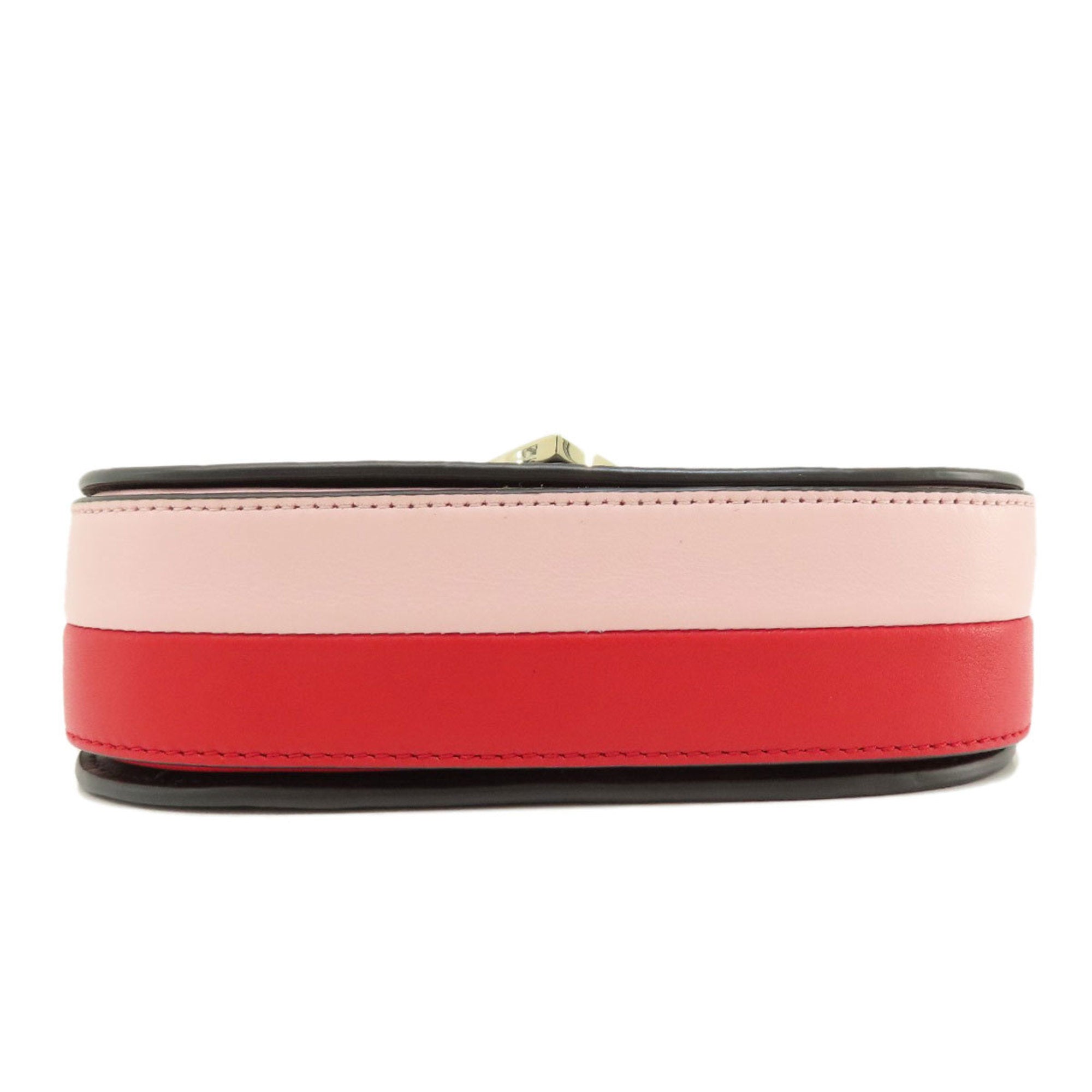 Kate Spade Black Pink Red Color Leather Shoulder Bag (Pre-Owned)