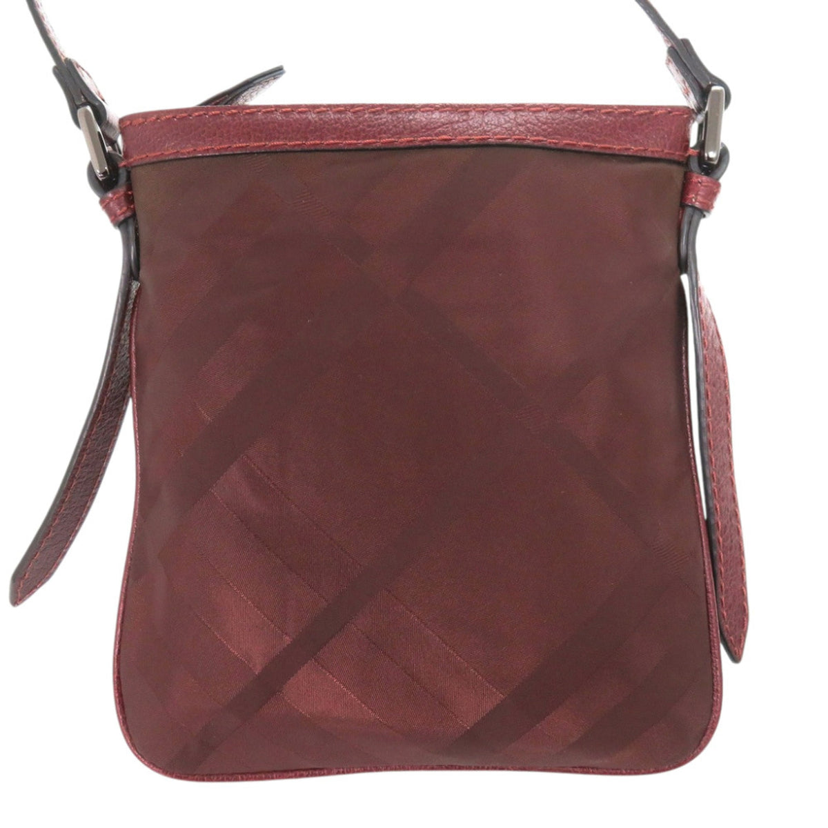 Burberry Bordeaux Nylon Leather Shoulder Bag (Pre-Owned)