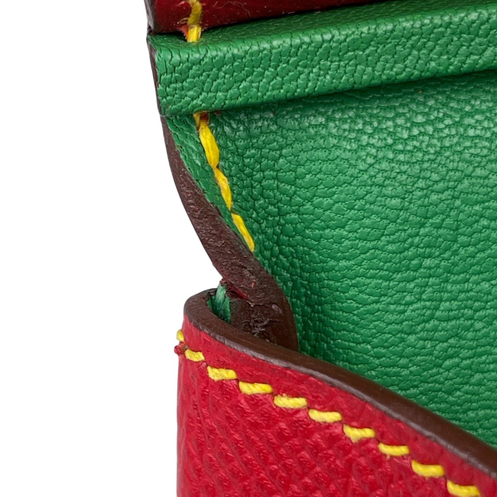 Hermes Birkin Bambou Green Rouge Casaque Epsom Leather Handbag (Pre-Owned)