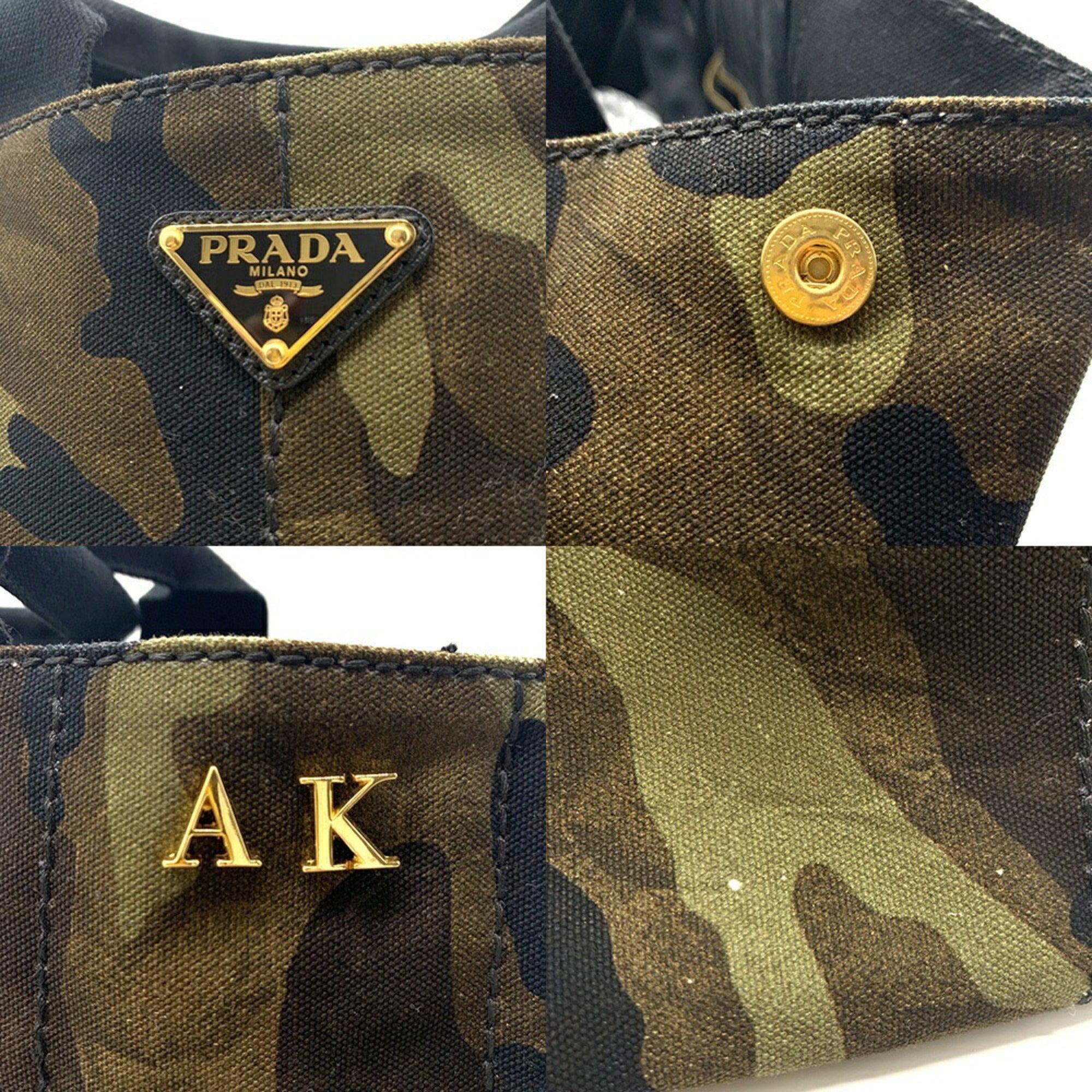 Prada Camouflage Canapa Tote Bag (Pre-Owned)