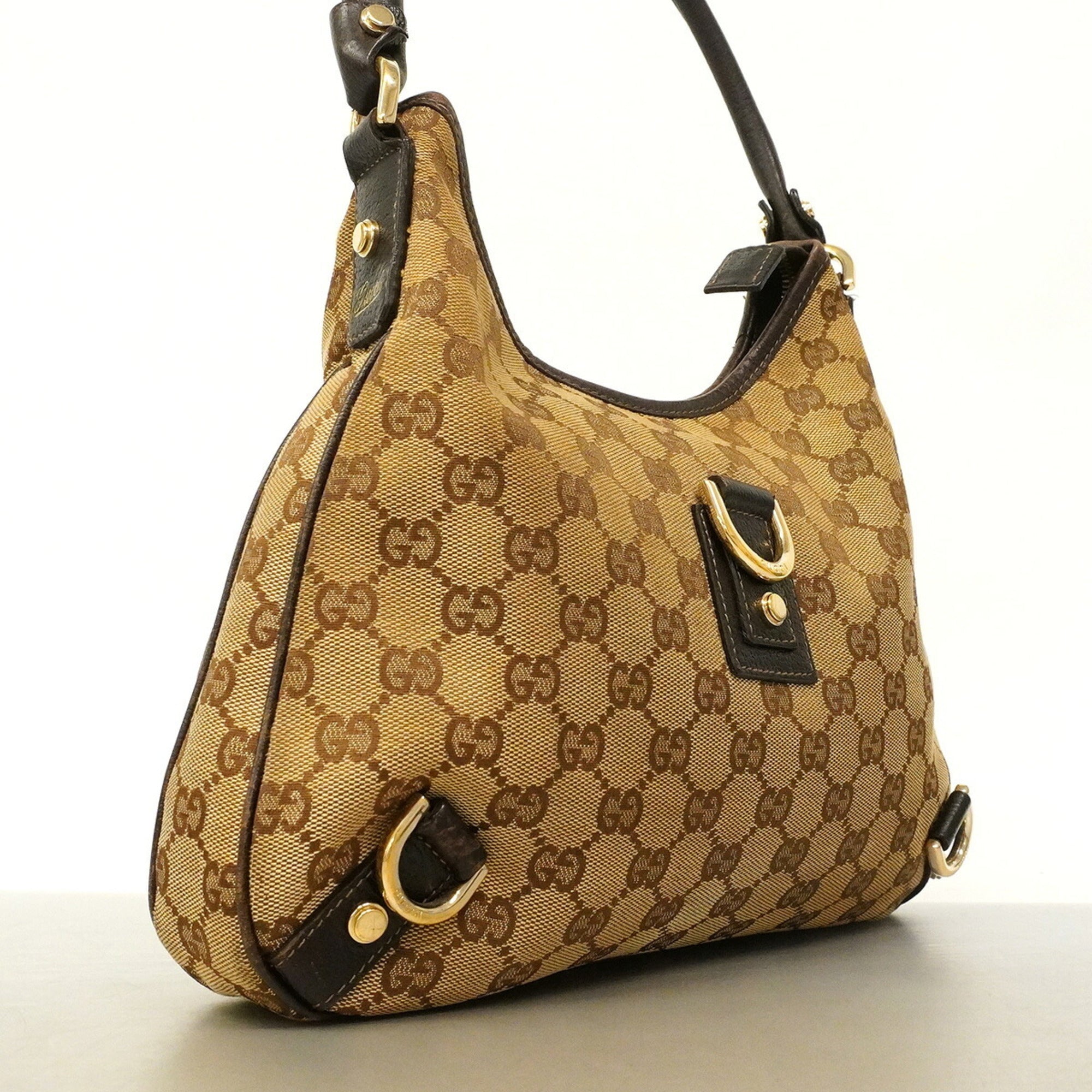 Gucci Beige Canvas Shoulder Bag (Pre-Owned)