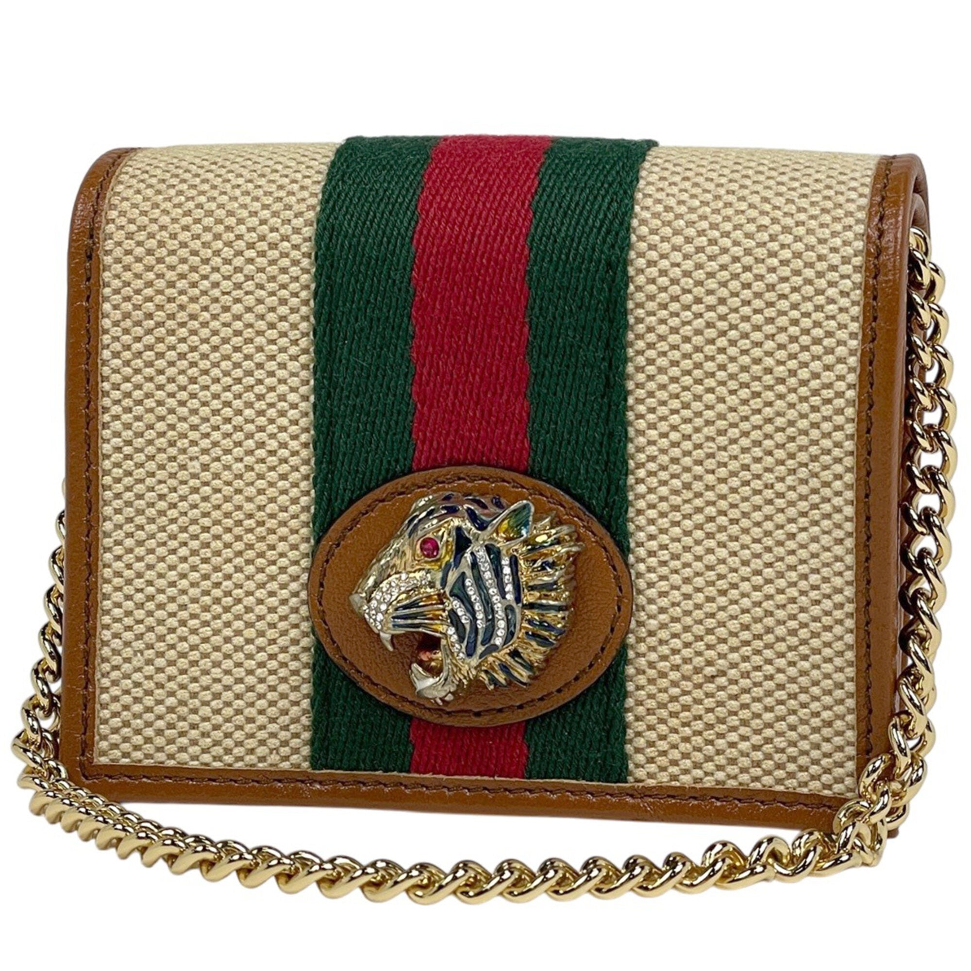 Gucci Beige Rhinestone Chain/Shoulder Wallet (Pre-Owned)