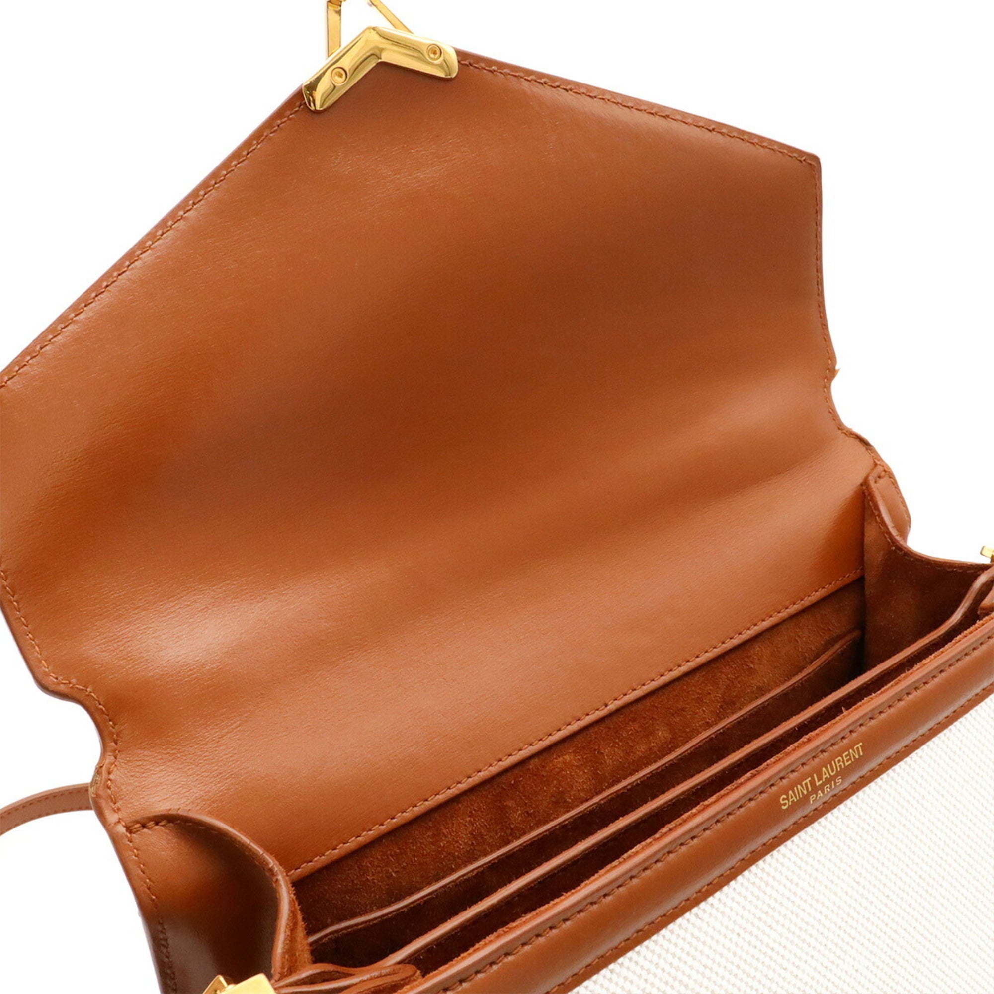 Yves Saint Laurent Brown Canvas Handbag (Pre-Owned)