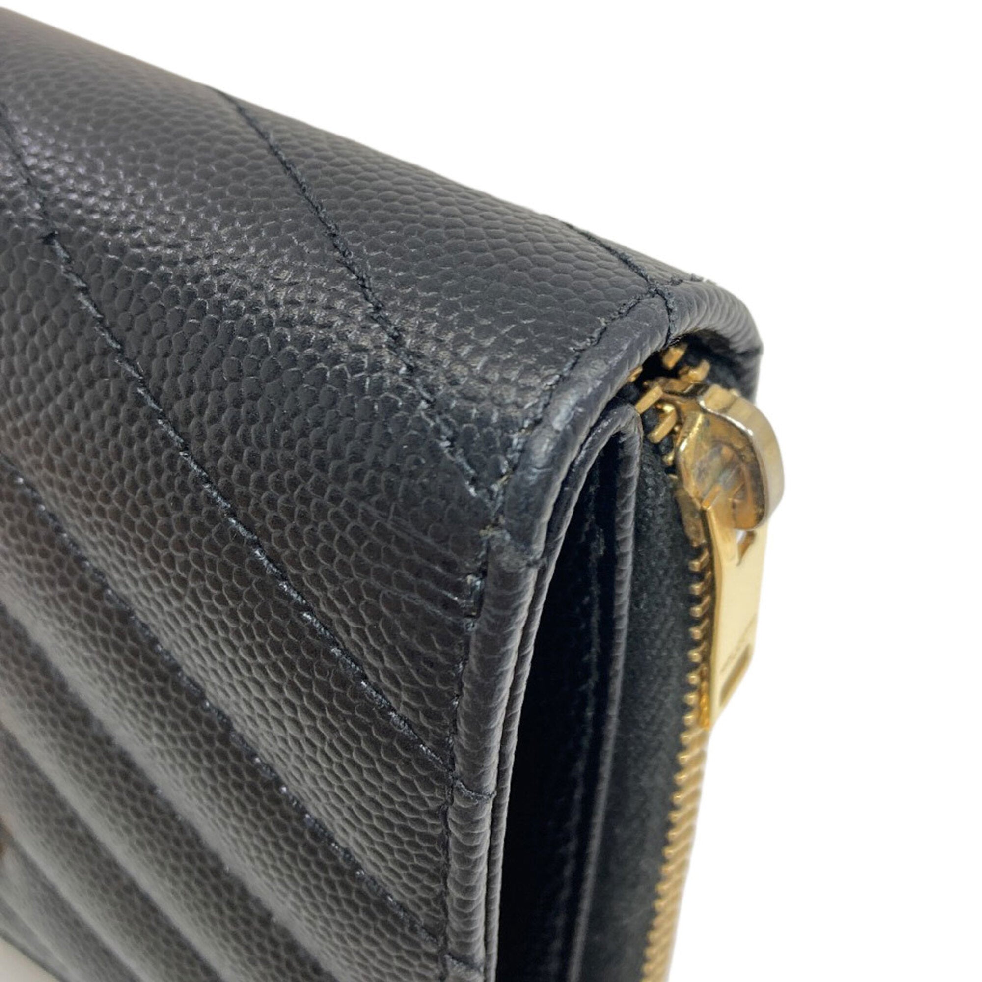 Yves Saint Laurent Black Leather Wallet (Bi-Fold) (Pre-Owned)
