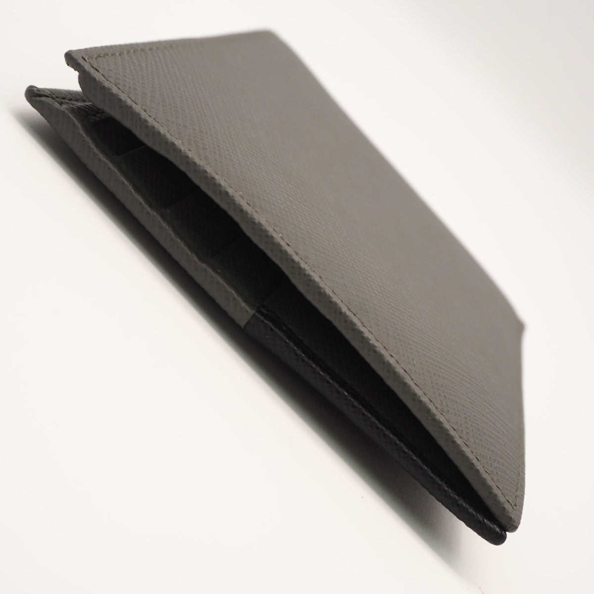 Prada Saffiano Gray Navy Saffiano Wallet (Bi-Fold) (Pre-Owned)