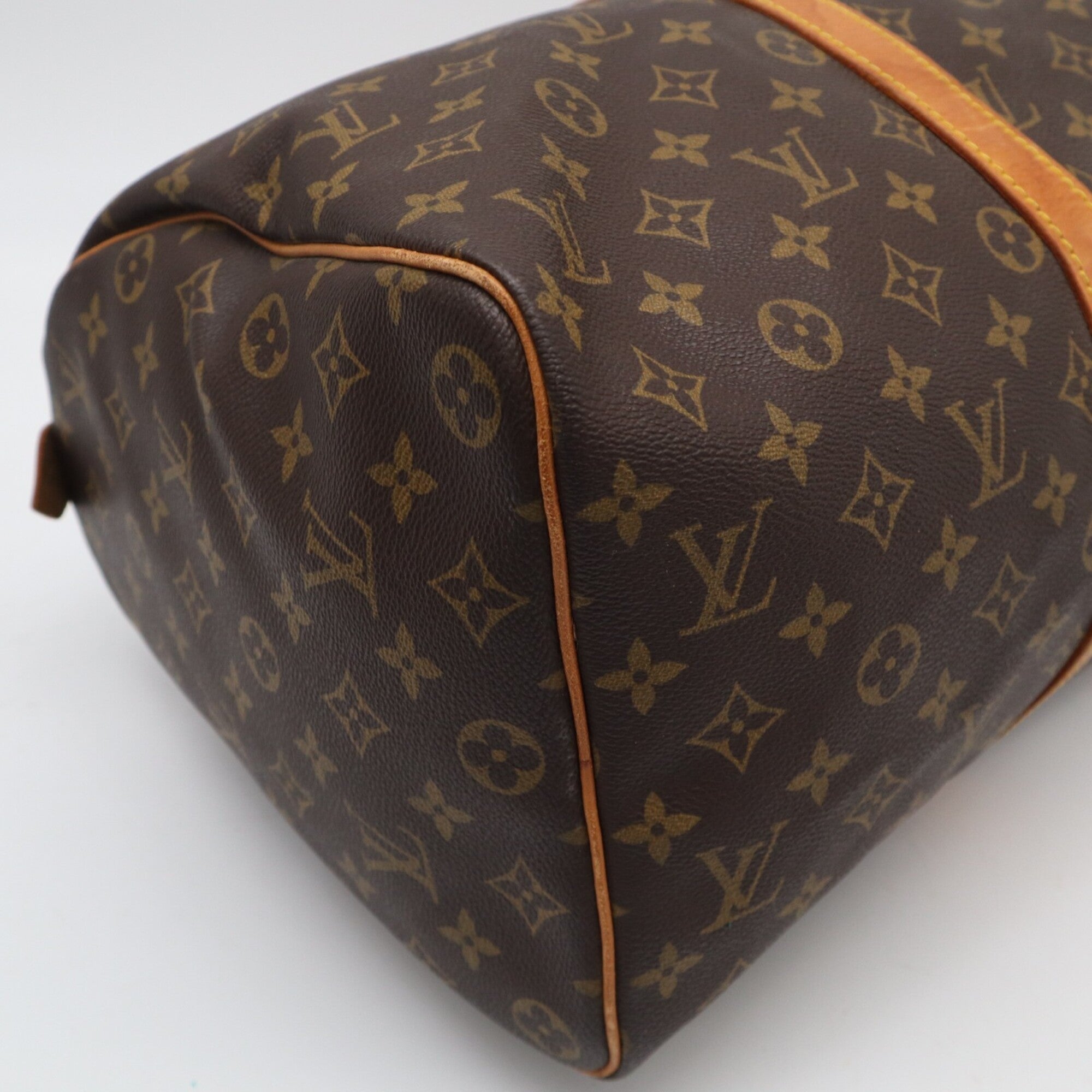 Louis Vuitton Monogram Brown Coated Canvas Leather Boston Bag (Pre-Owned)