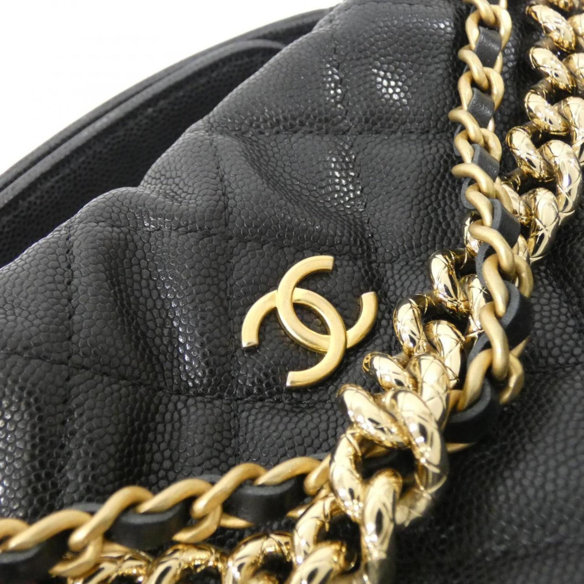 Chanel Black Grained Calfskin Handbag Pouch (Pre-Owned)