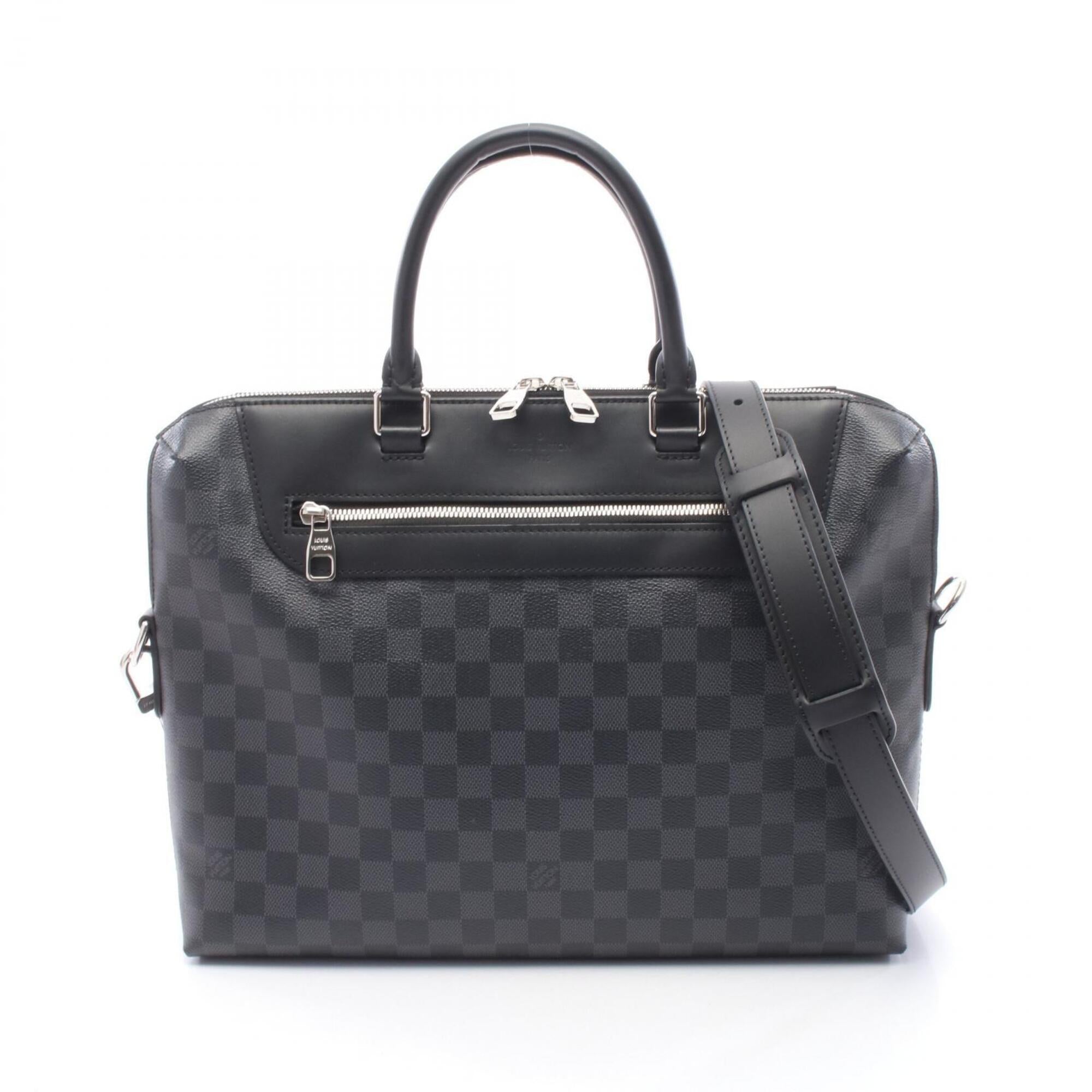 Louis Vuitton Black Damier Graphite Coated Canvas Leather Briefcase Handbag (Pre-Owned)