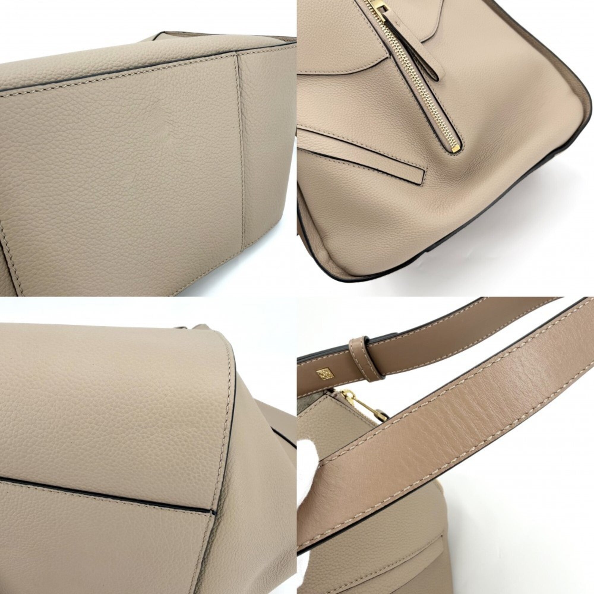 Loewe Beige Leather Handbag Shoulder Bag (Pre-Owned)