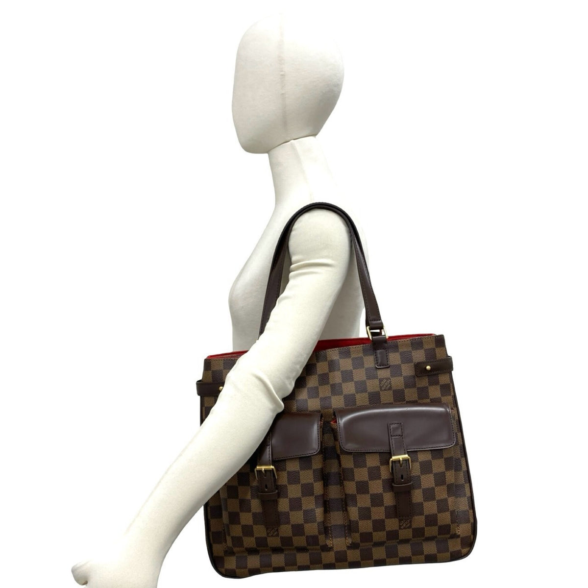 Louis Vuitton Brown Leather Pvc Handbag Shoulder Bag Tote Bag (Pre-Owned)