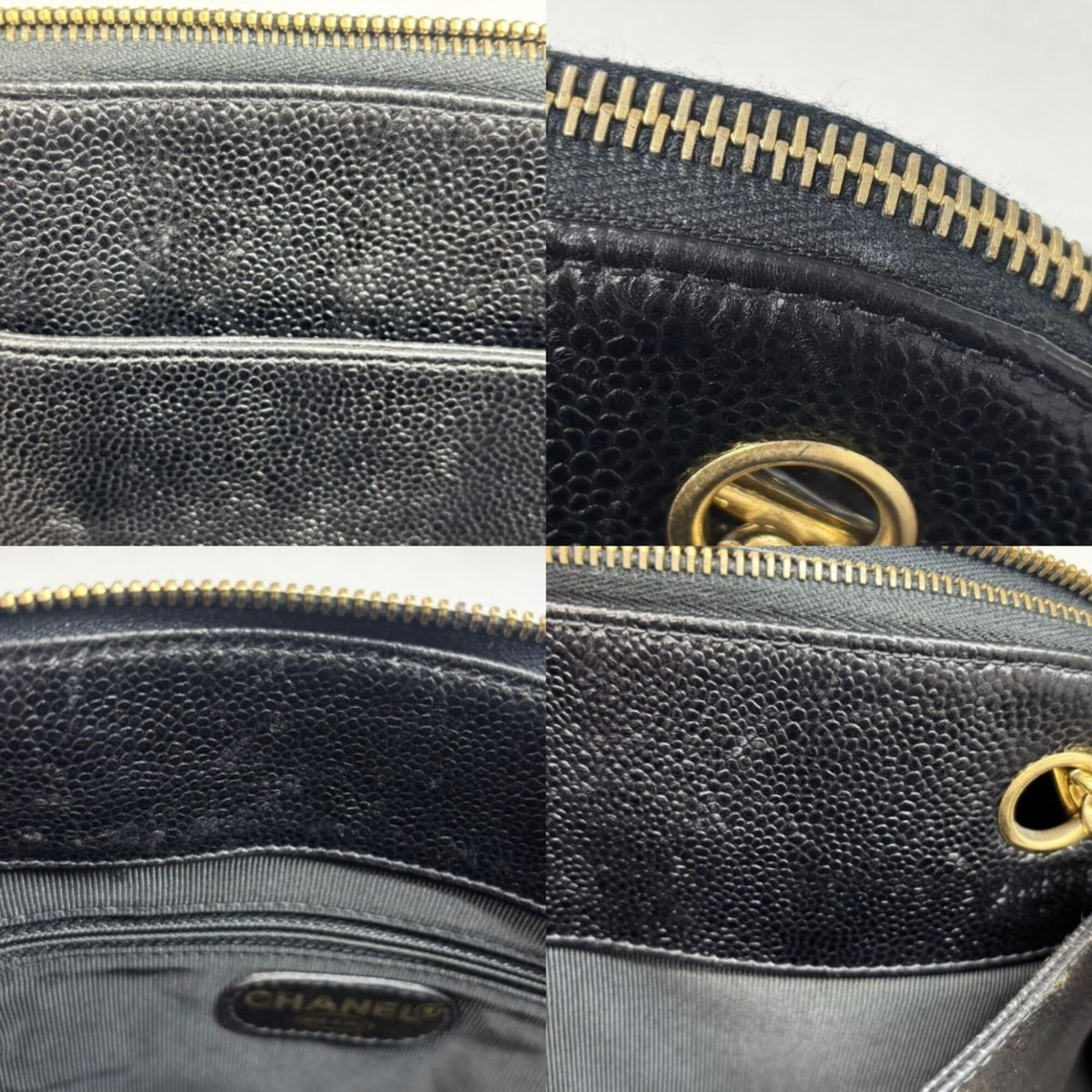 Chanel Black Grained Calfskin Handbag Shoulder Bag (Pre-Owned)
