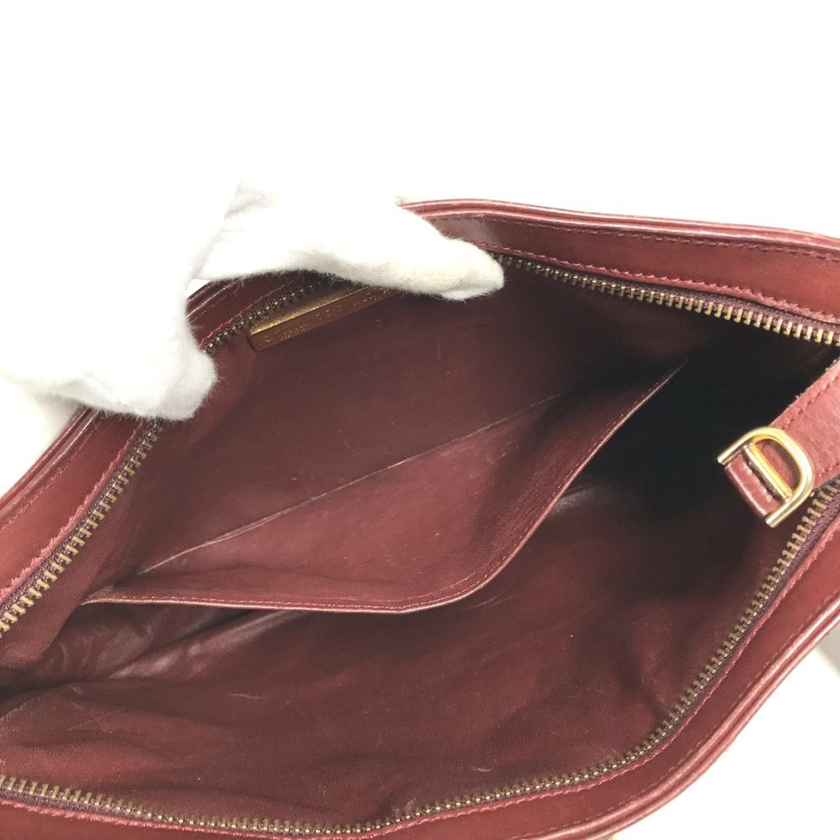 Cartier Wine Red Leather Shoulder Bag (Pre-Owned)