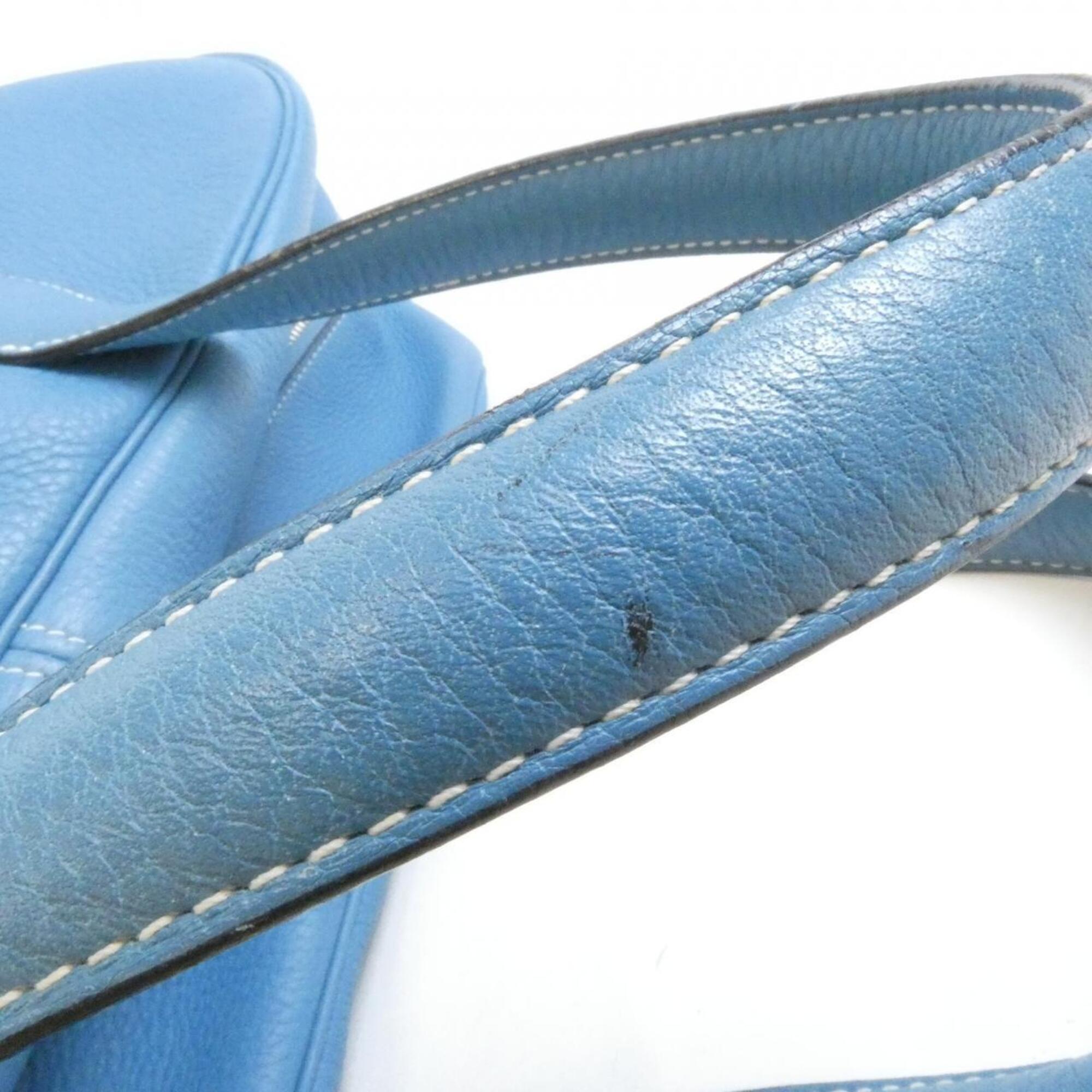 Hermes Blue Jean Taurillon Clemence Leather Boston Bag (Pre-Owned)