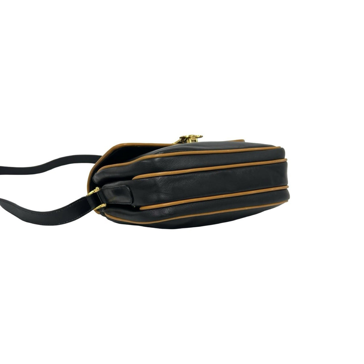 Celine Black Brown Leather Pochette Shoulder Bag (Pre-Owned)