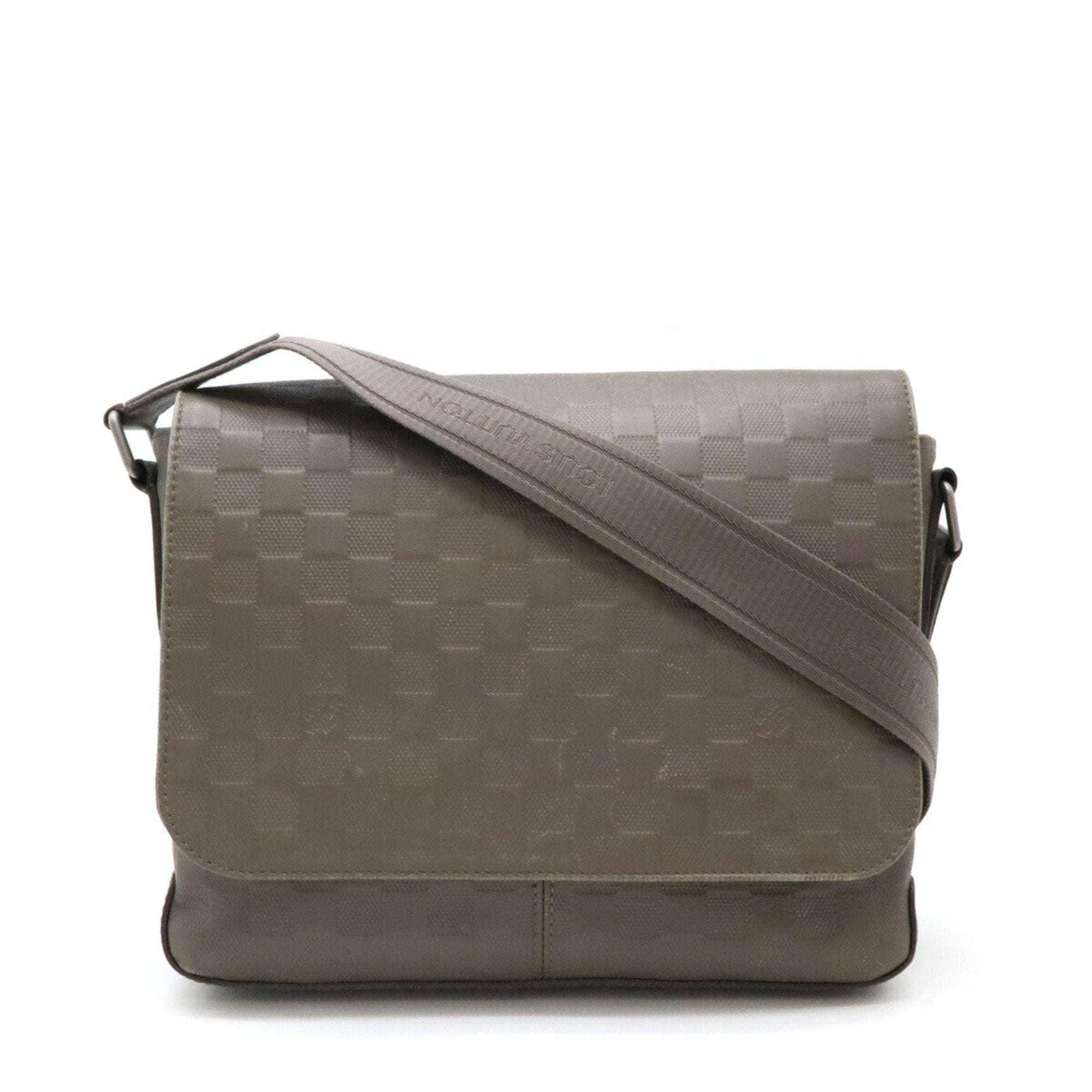 Louis Vuitton Grannis Grayish Damier Infini Leather Shoulder Bag (Pre-Owned)