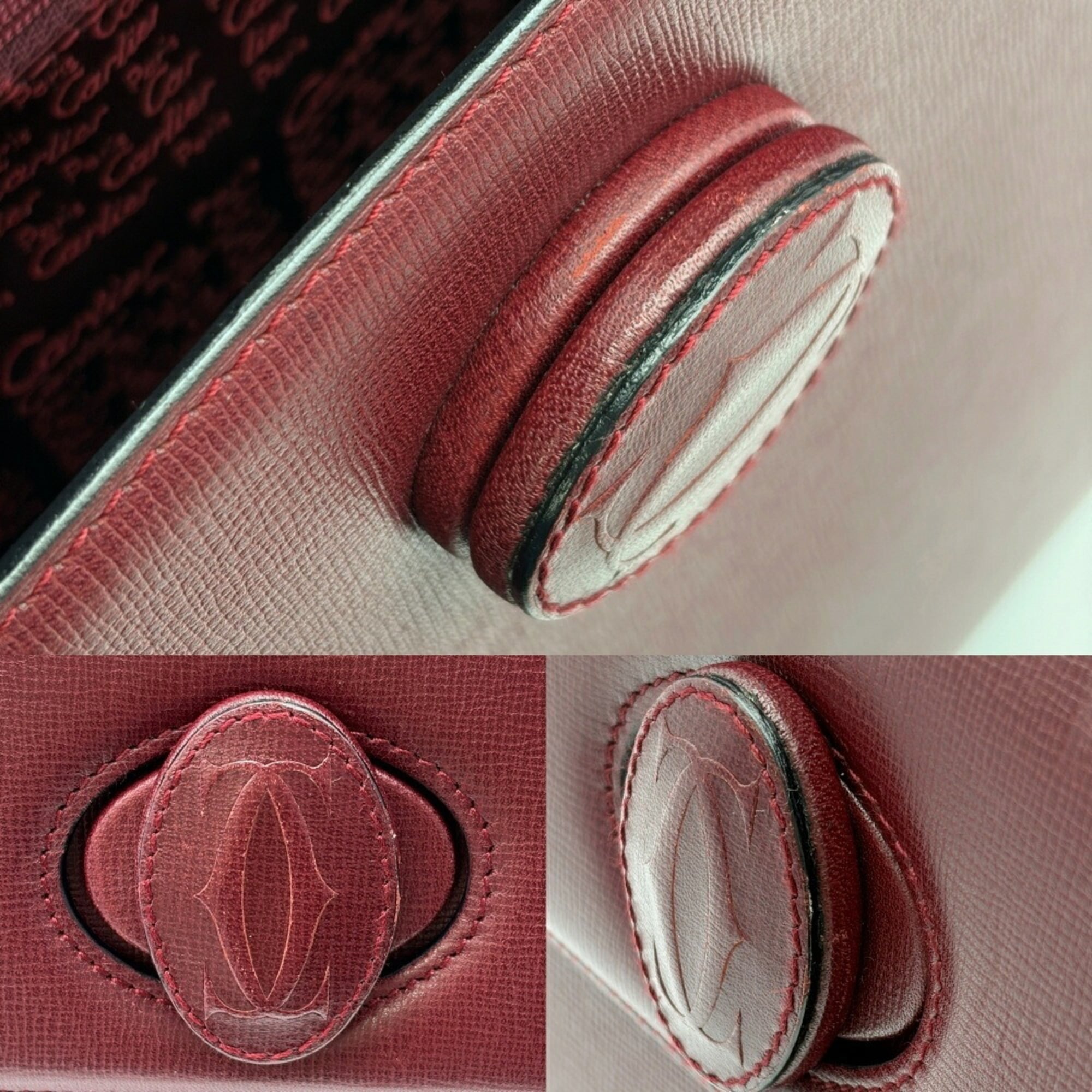 Cartier Must Bordeaux Leather Handbag (Pre-Owned)