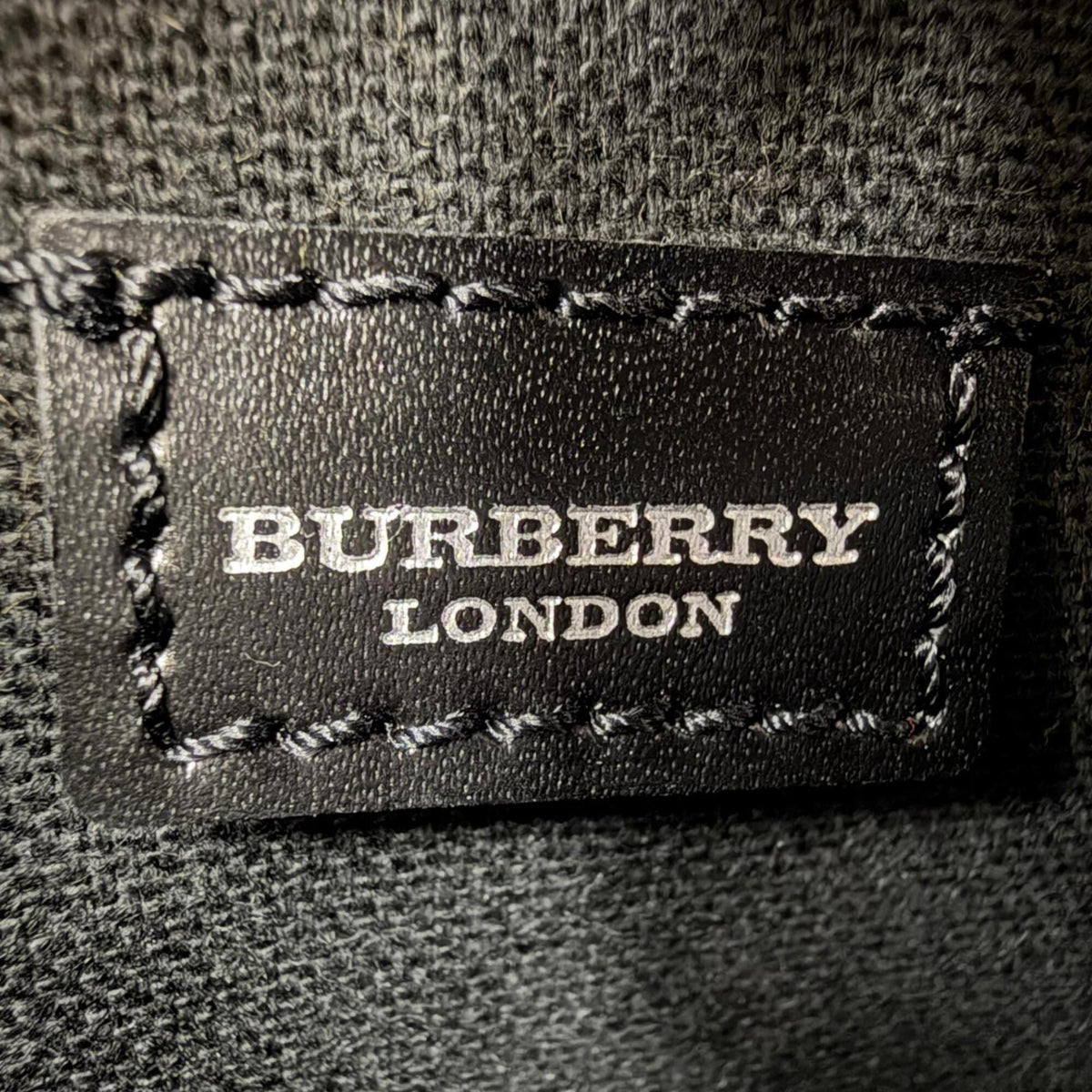 Burberry Beige Black Pvc Leather Handbag (Pre-Owned)