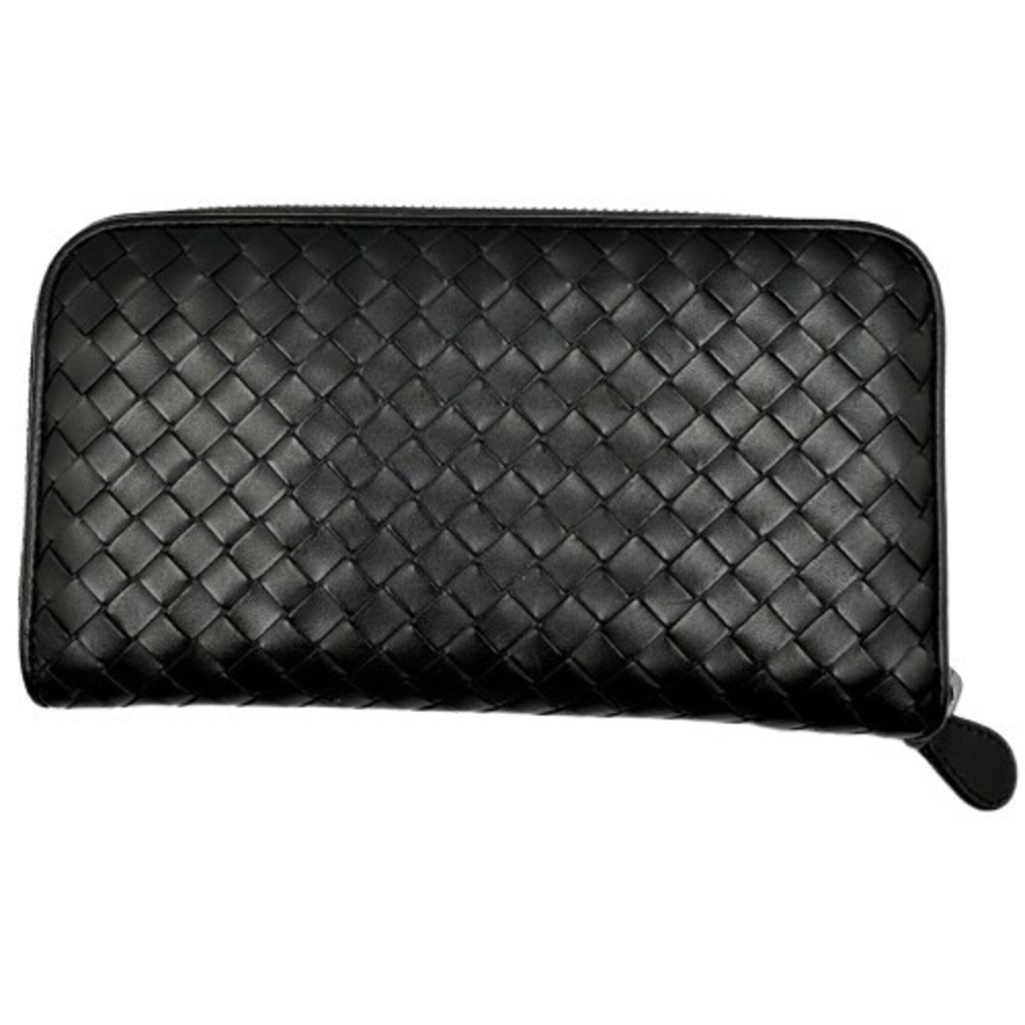 Bottega Veneta Black Leather Long Wallet (Bi-Fold) (Pre-Owned)