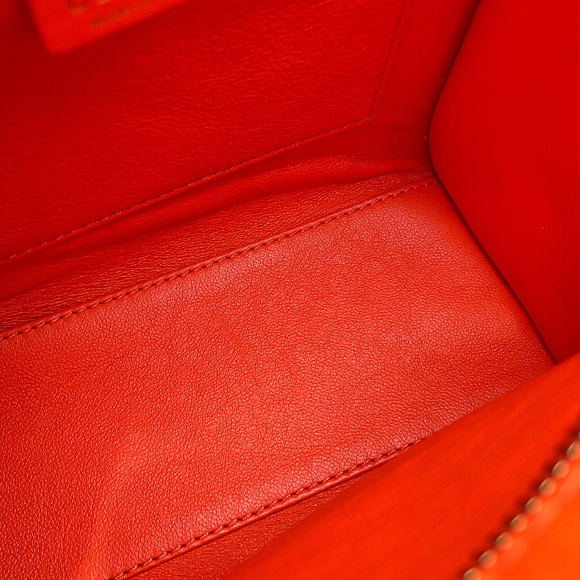 Celine Orange Leather Handbag Shoulder Bag (Pre-Owned)