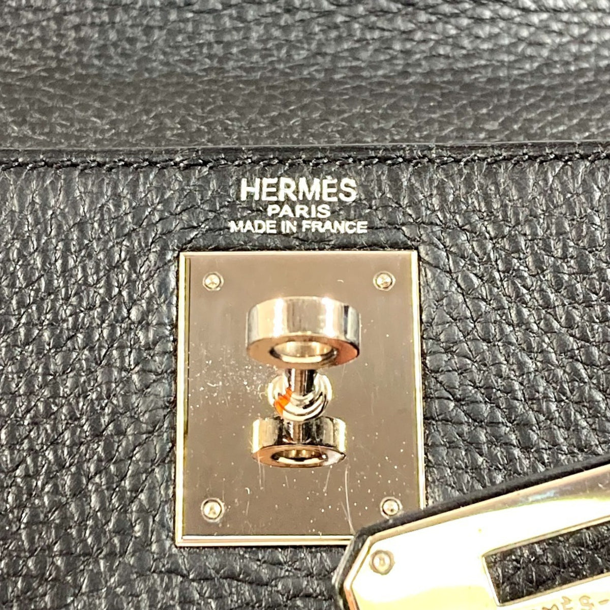 Hermes Black Taurillon Clemence Leather Handbag Shoulder Bag (Pre-Owned)
