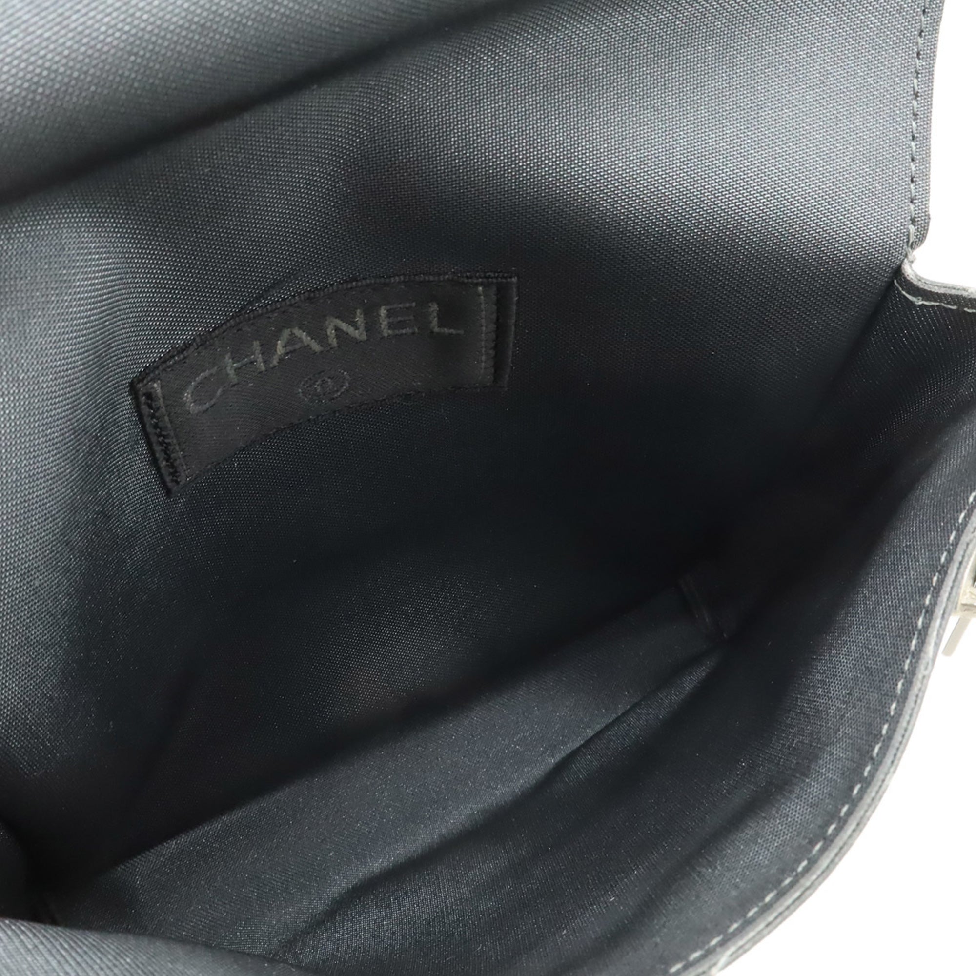 Chanel Dark Gray Ivory Nylon Fanny Pack Pouch Sling Bag (Pre-Owned)