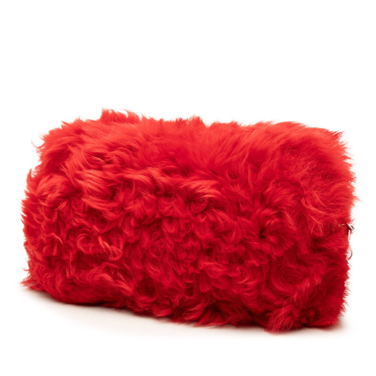 Miu Miu Red Color Fur Leather Shoulder Bag (Pre-Owned)
