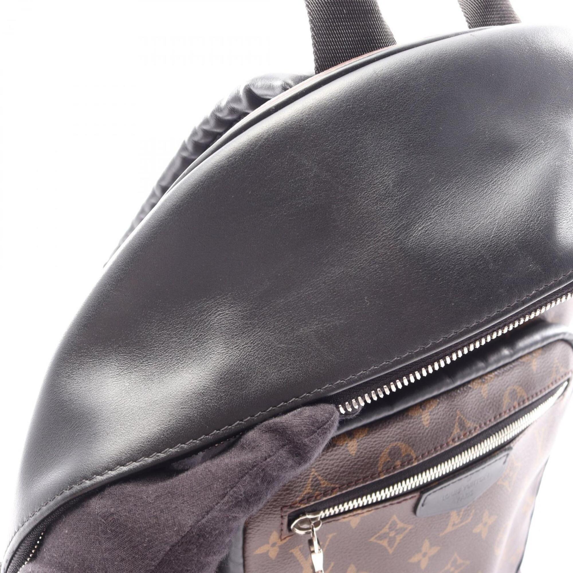 Louis Vuitton Black Brown Coated Canvas Leather Backpack Handbag (Pre-Owned)